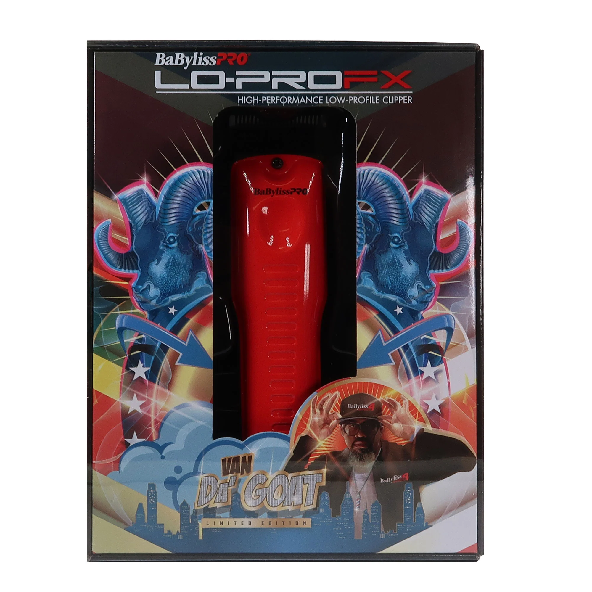 BaByliss Pro Volare Nano Titanium Italian Performance Hair Dryer (Red) BRVOL1 with Limided Edition LO-PRO FX Cordless Clipper (Van Da' Goat) FX825RI and Foil Shaver FXX3SB + Comb - Image 4