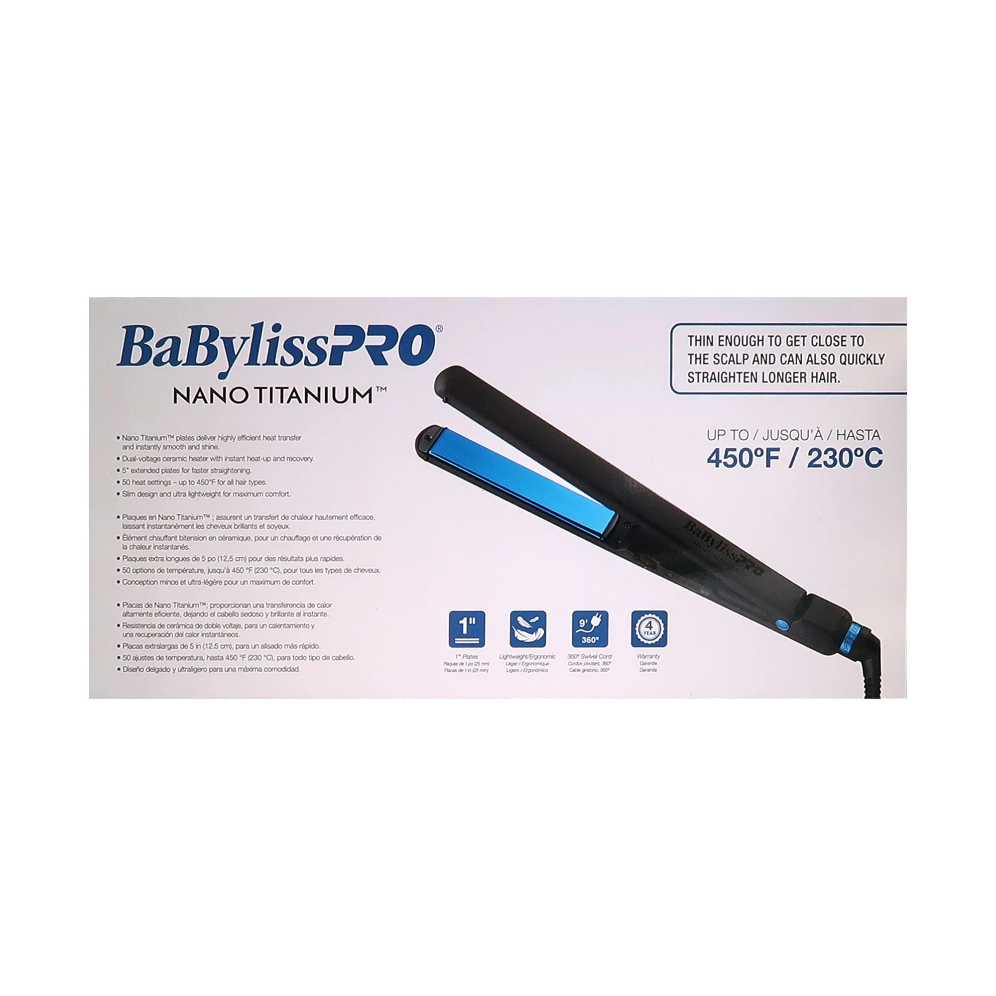 BaByliss Pro Volare Nano Titanium Hair Dryer BVOL1 with Nano Titanium Ultra-Thin 1" Flat Iron BNTMB4072TUC + Apron + Texturizing Comb - Image 5