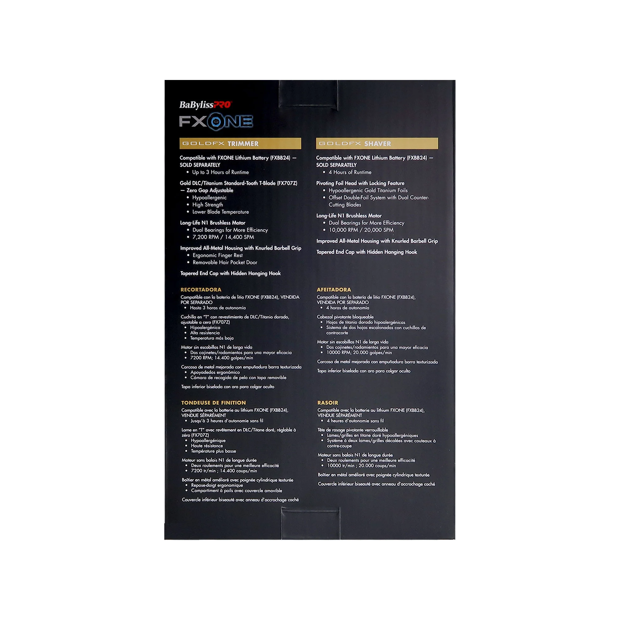 BaByliss Pro FXONE GoldFX Trimmer & Foil Shaver FX1FSTGTO + BaByliss Pro FXONE Dual-Charging Prepack [2 Batteries, 1 Charging Stand] FXC2BPPK + BaByliss Pro Fade Brush + BaByliss Pro Professional Cutting Cape - Image 5