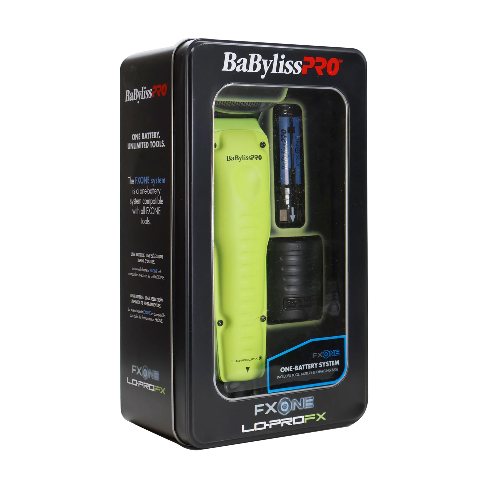 BaBylissPRO FXONE LoProFX Limited Edition Neon Yellow Clipper FX829 & Trimmer FX729NY + All-in-One Spray & Cutting Cape - Image 4