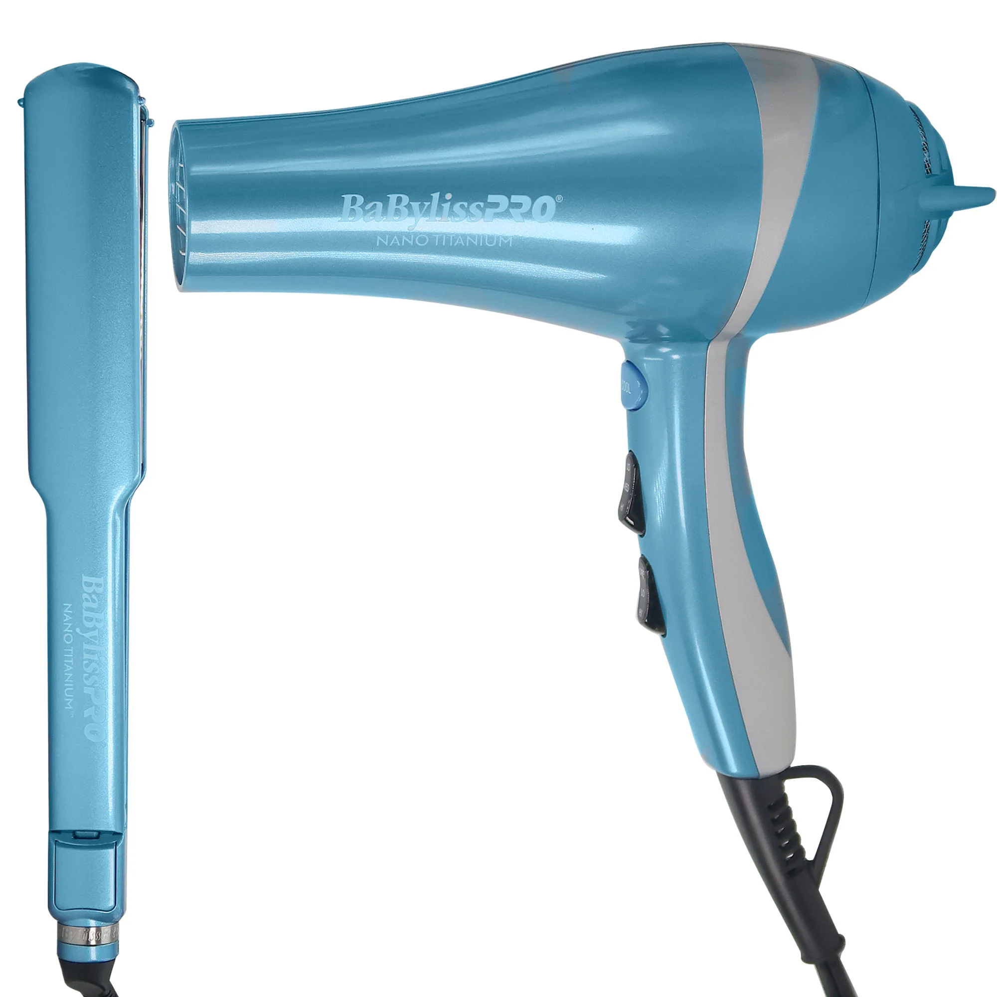 BaByliss Pro LIMITED EDITION Nano Titanium 2000-Watt Ionic Dryer & 1½" Ultra-Thin Straightening Iron Combo #BNTPP58-24