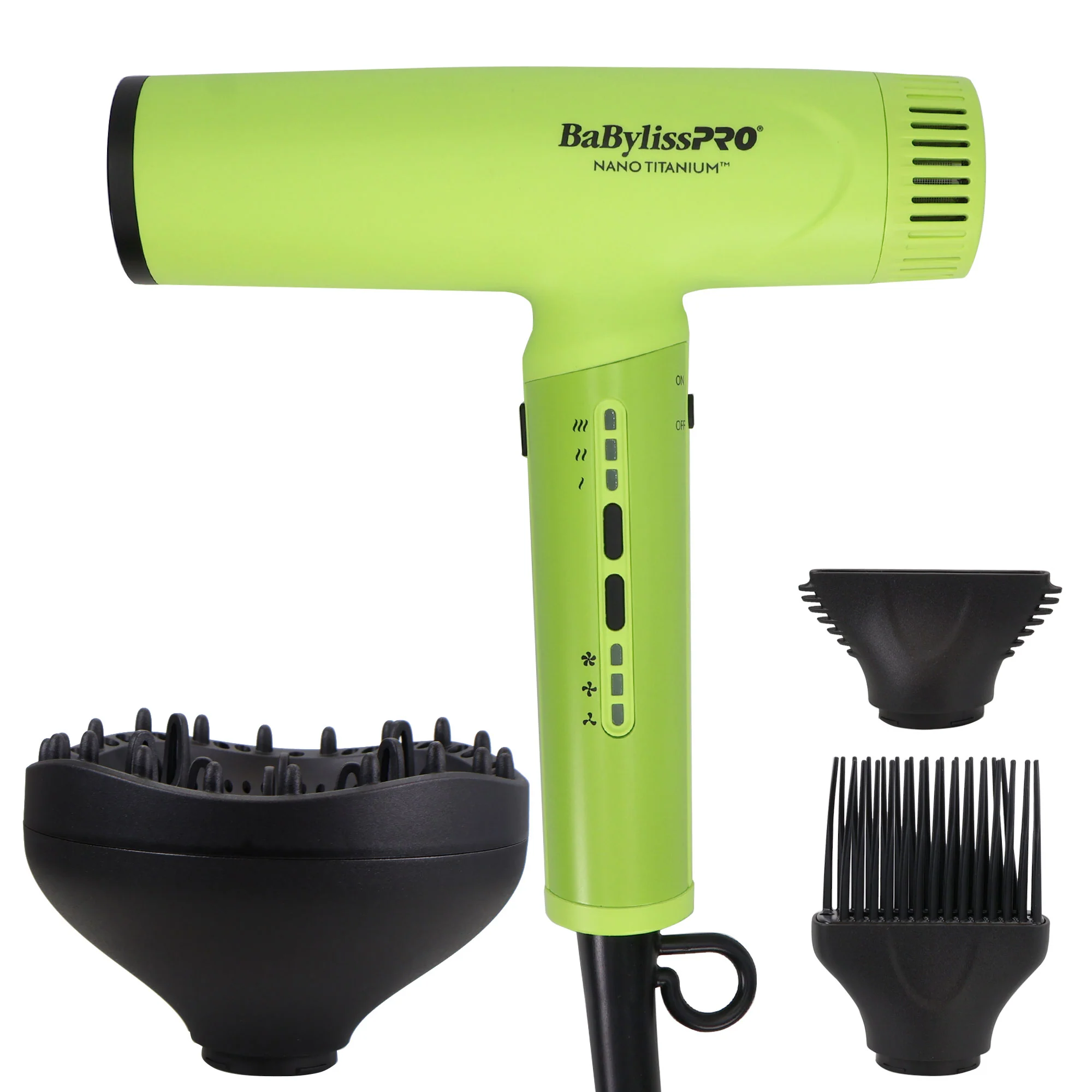 BaBylissPRO Nano Titanium Ionic Neon Yellow Hair Dryer BNTC9200NY + 1" Ultra-Thin Flat Iron T4072TUC - Image 2