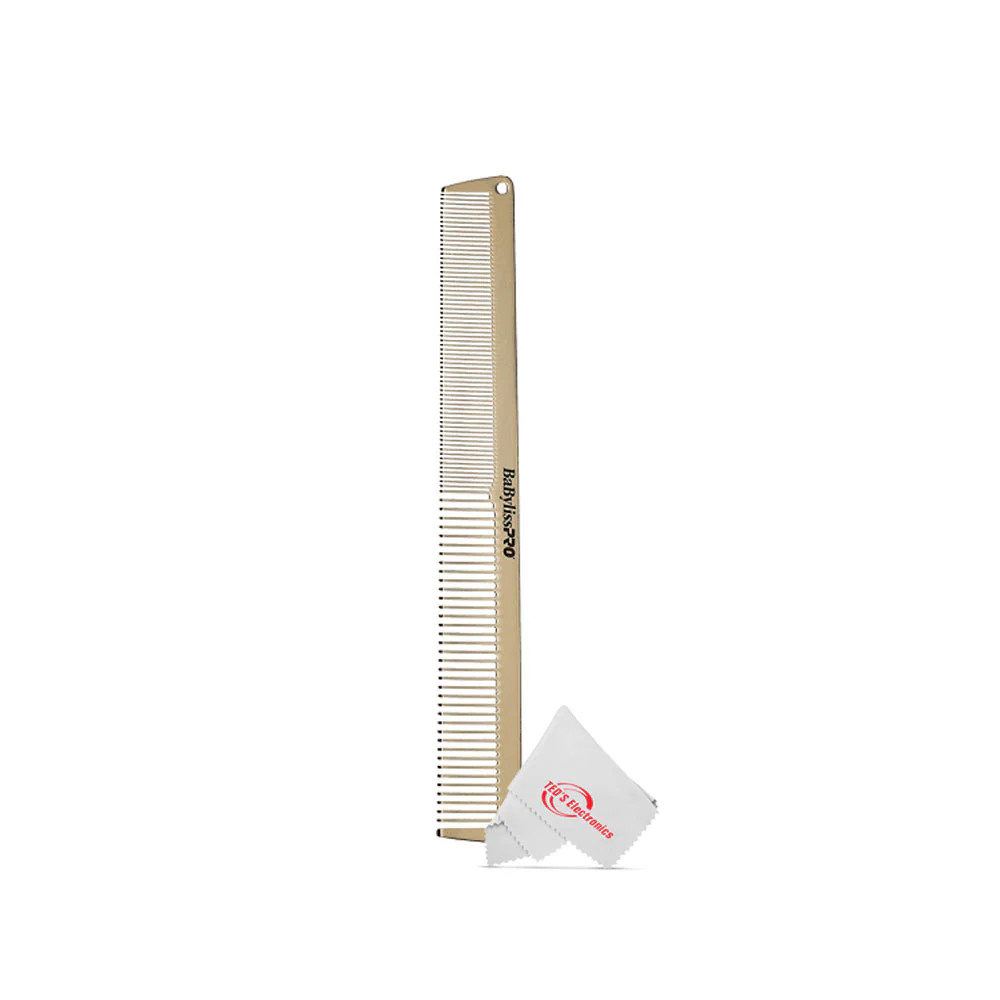 BaByliss Pro Barberology GoldFX Metal Comb Set 9" Clipper Comb and 7.5" Cutting Comb Gold - Image 4