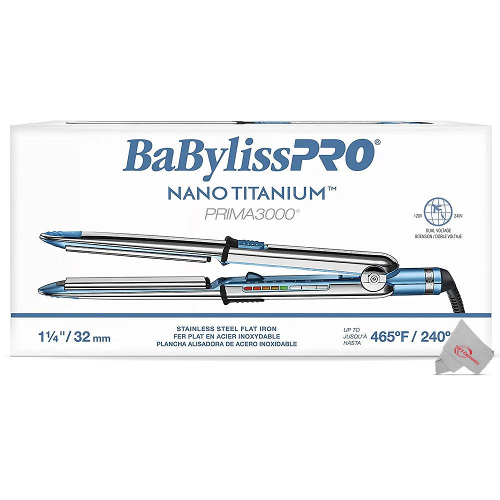 BaBylissPRO Nano Titanium PRIMA3000 1.25 Inch Ionic Hair Straightener BNT3000TUC - Image 3