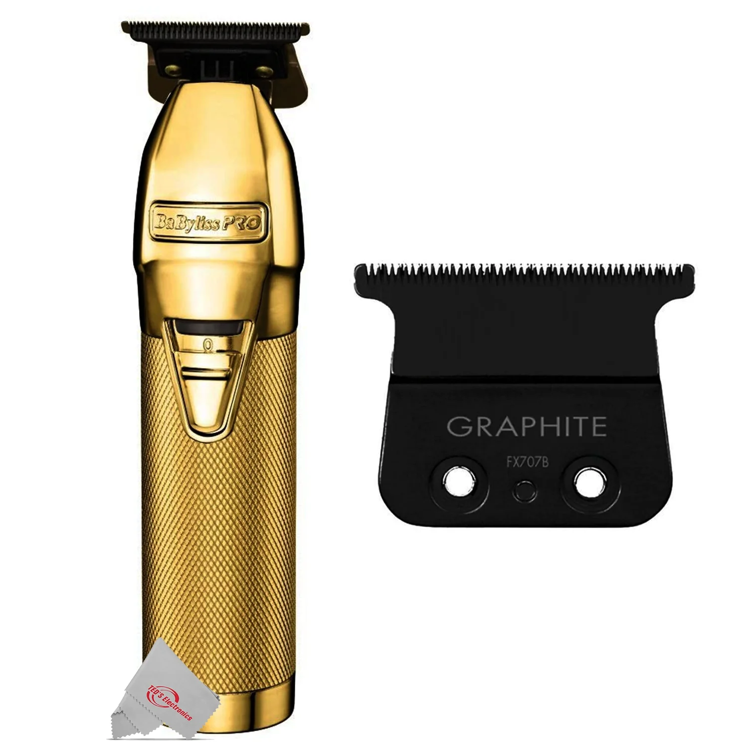 Babyliss Pro GoldFX DLC Deep Tooth Outlining T-Blade Trimmer FX787GDB + FX707B Graphite Blade