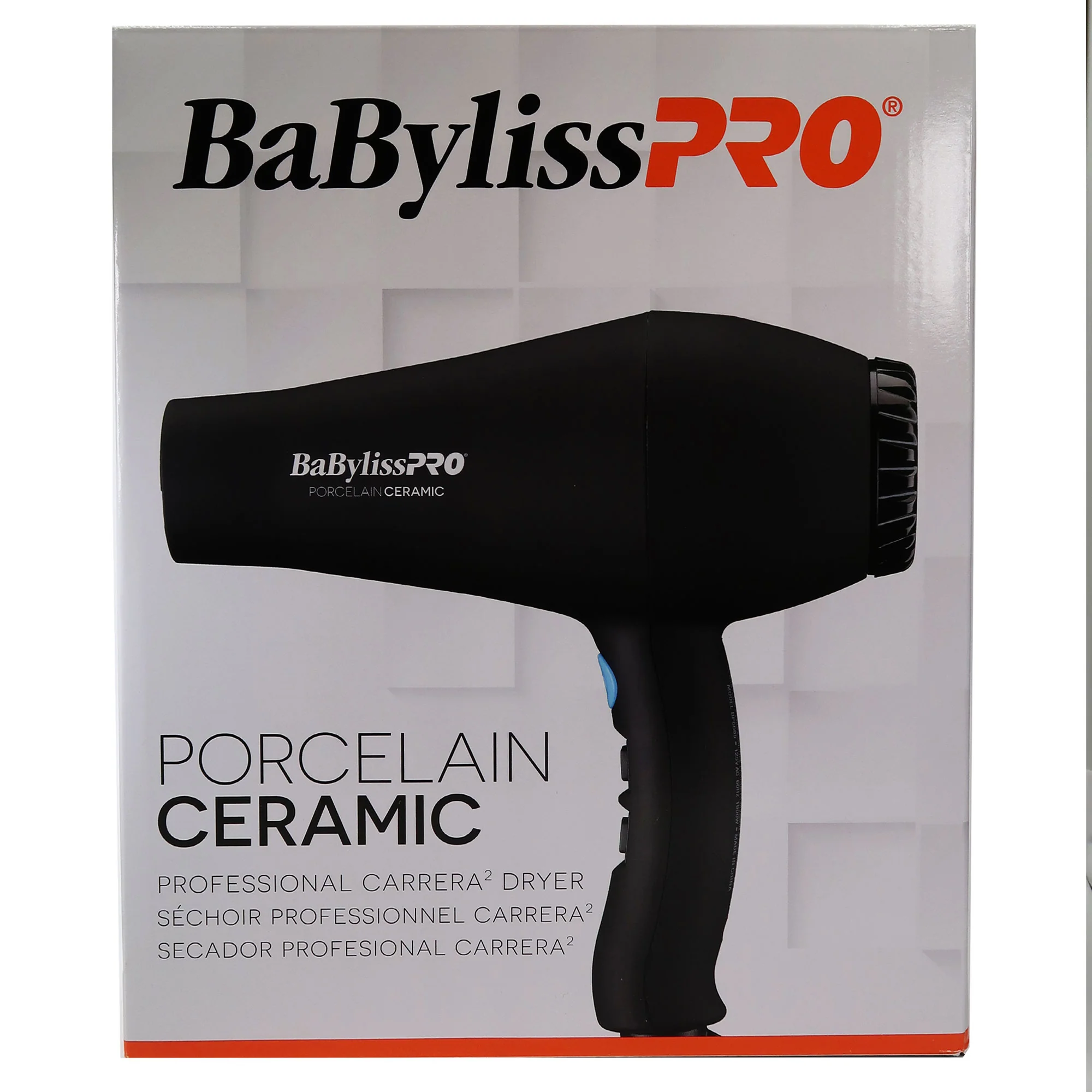 BaBylissPRO Carrera2 Professional Porcelain Ceramic Ionic 1900 Watts Hair Dryer with Babyliss Pro Barberology Industrial Barber Apron and Wahl Flat Top Comb Black #3333 - Image 4