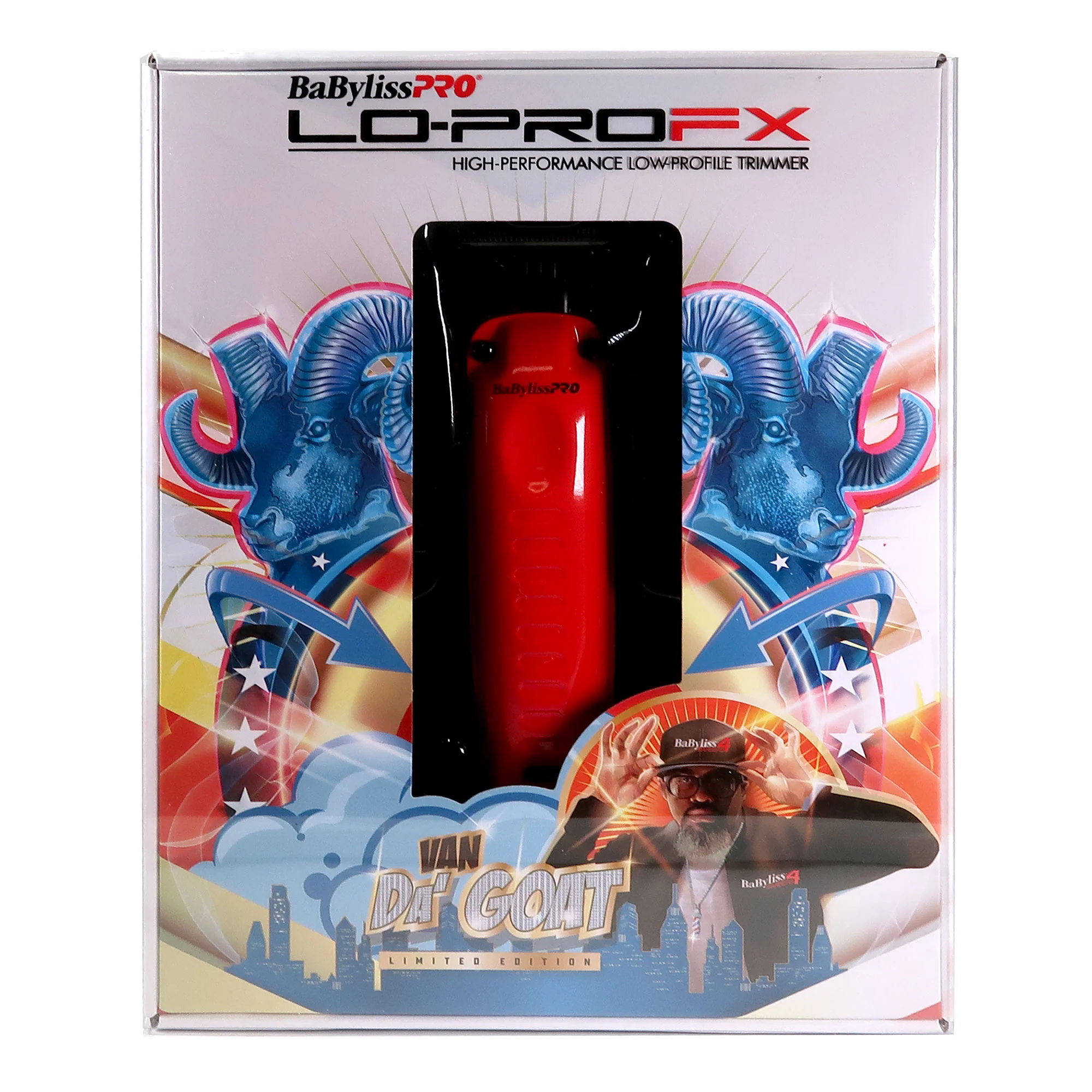 BaByliss Pro Limided Edition LO-PRO FX Cordless Clipper (Van Da' Goat) #FX825RI with BaByliss PRO Limited Edition LO-PRO FX Trimmer (Van DA' Goat) Red #FX726RI - Image 8