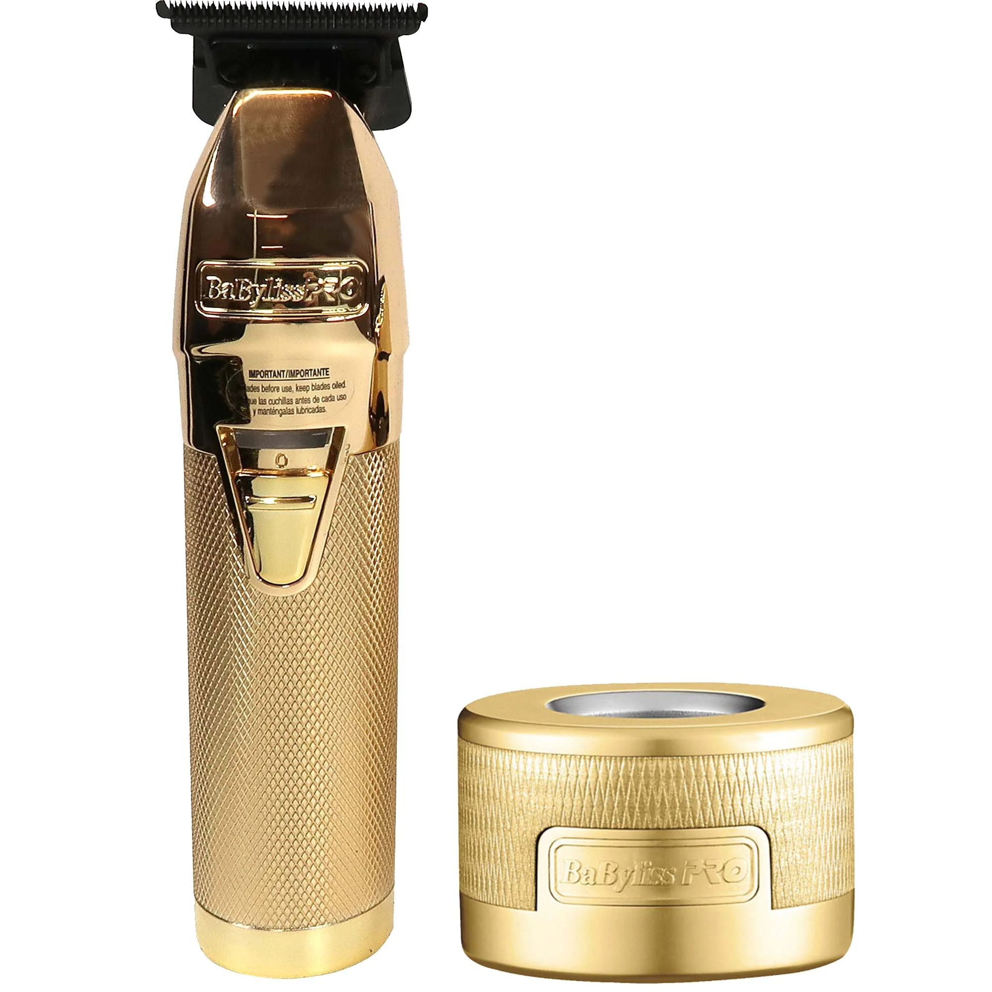 BaByliss Pro GOLDFX Collection Metal Lithium Outlining Trimmer & Double Foil Shaver #FXHOLPK2GN with Babyliss Pro Gold FX Trimmer Charging Base fits FX787 Trimmers - Image 6