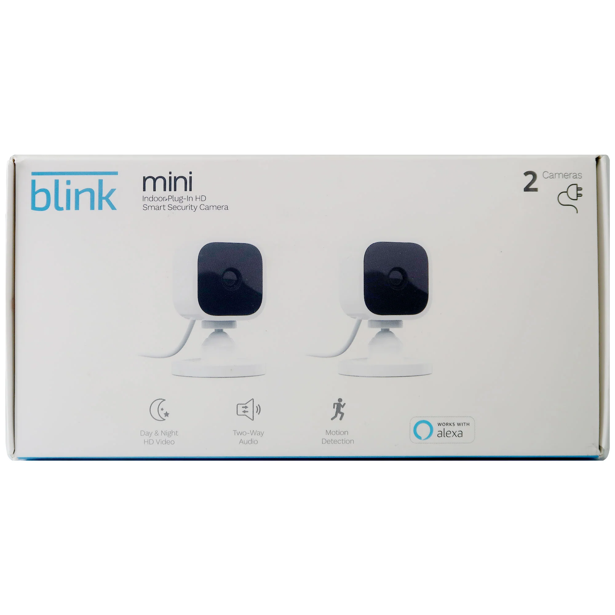 3x Blink Mini Compact Indoor Plug-In Smart Security Camera Works With Alexa – 2 Cameras (White) - Image 4