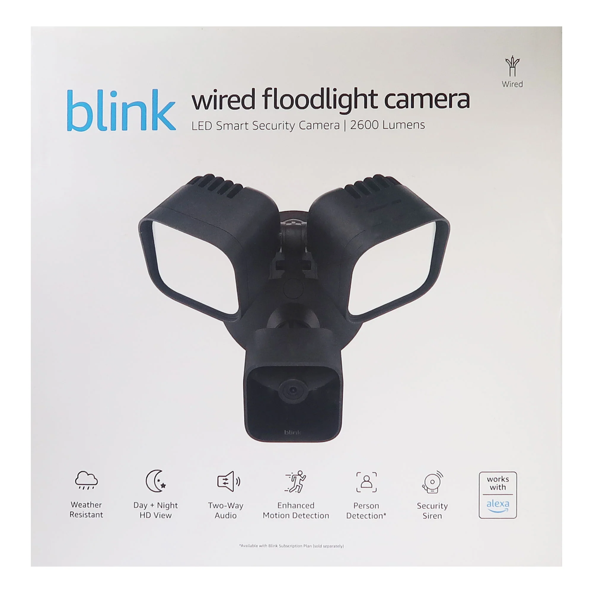 5x Blink Wired Floodlight Camera 2600 lumens Works with Alexa – 1 camera (Black) - Image 2