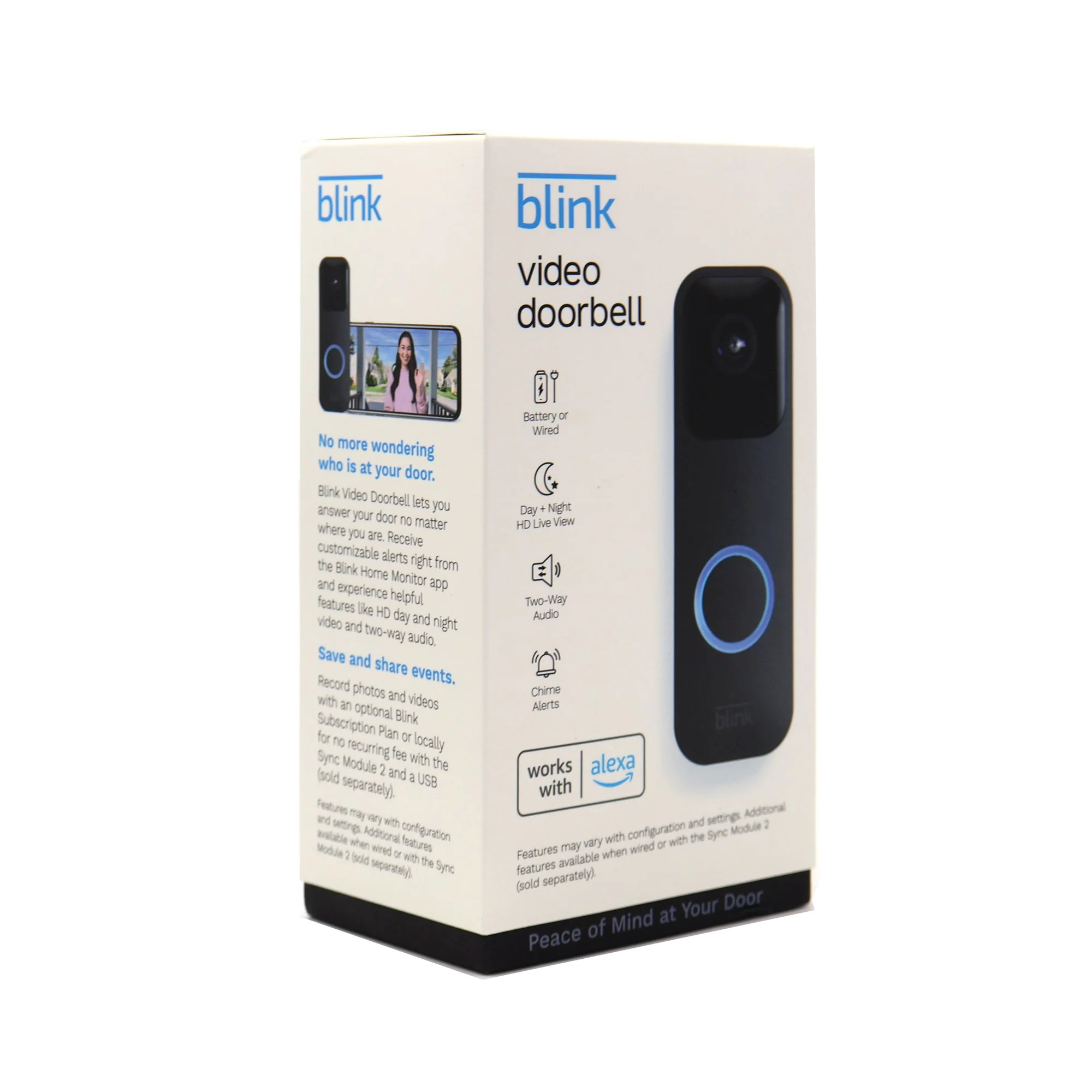 Blink Smart Wifi Video Doorbell – Wired/Battery Operated (Black) - Image 3