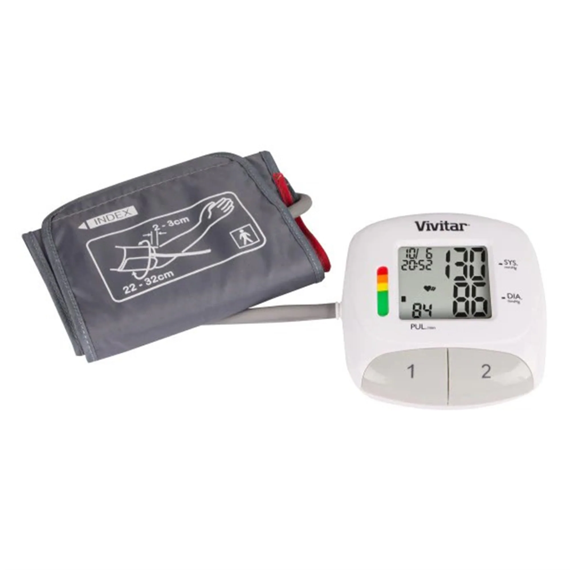 5x Vivitar Blood Pressure Monitor - Automatic Digital Upper Arm Blood Pressure, Heart Rate PB Machine with Adjustable Cuff, Memory Function - Image 3
