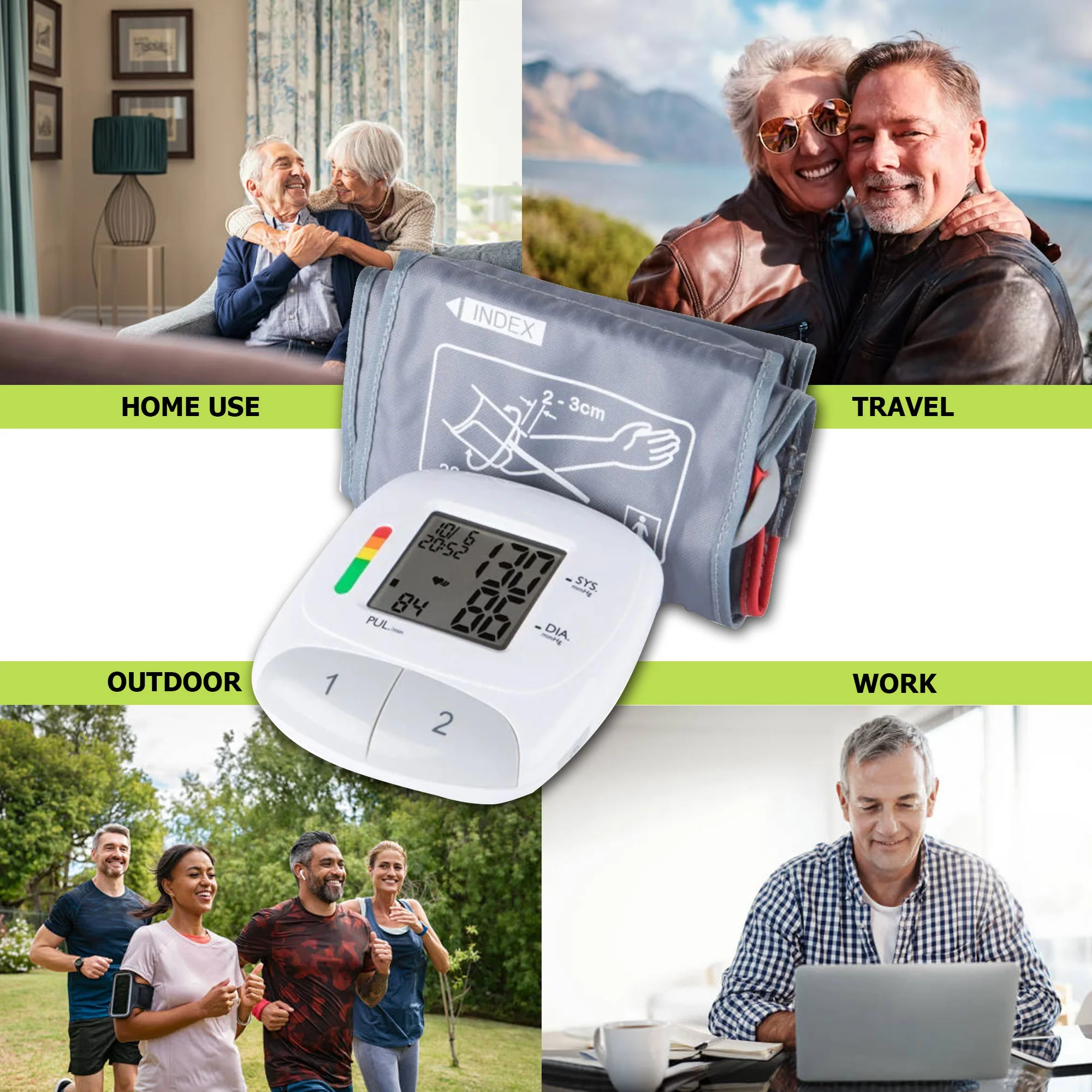 5x Vivitar Blood Pressure Monitor - Automatic Digital Upper Arm Blood Pressure, Heart Rate PB Machine with Adjustable Cuff, Memory Function - Image 8