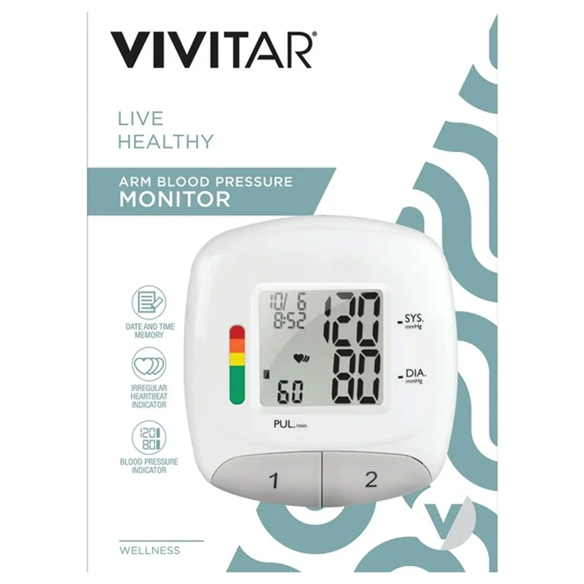 5x Vivitar Blood Pressure Monitor - Automatic Digital Upper Arm Blood Pressure, Heart Rate PB Machine with Adjustable Cuff, Memory Function - Image 9