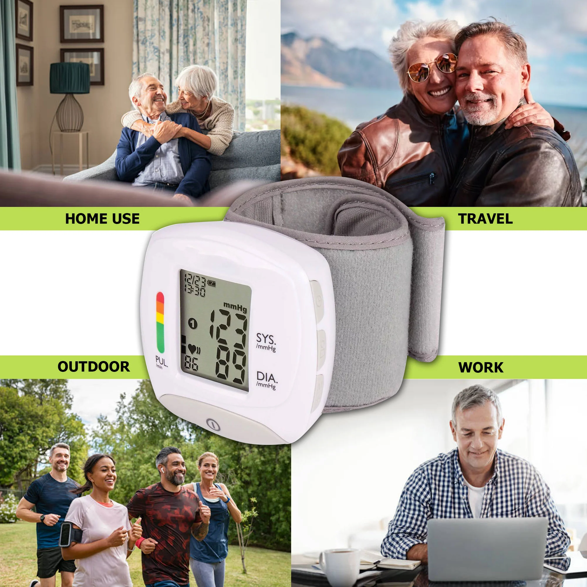 10x Blood Pressure Monitor With Heart Rate - Automatic Wrist Cuff Blood Pressure Machine With LCD Display Memory and Carrying Case - Image 7