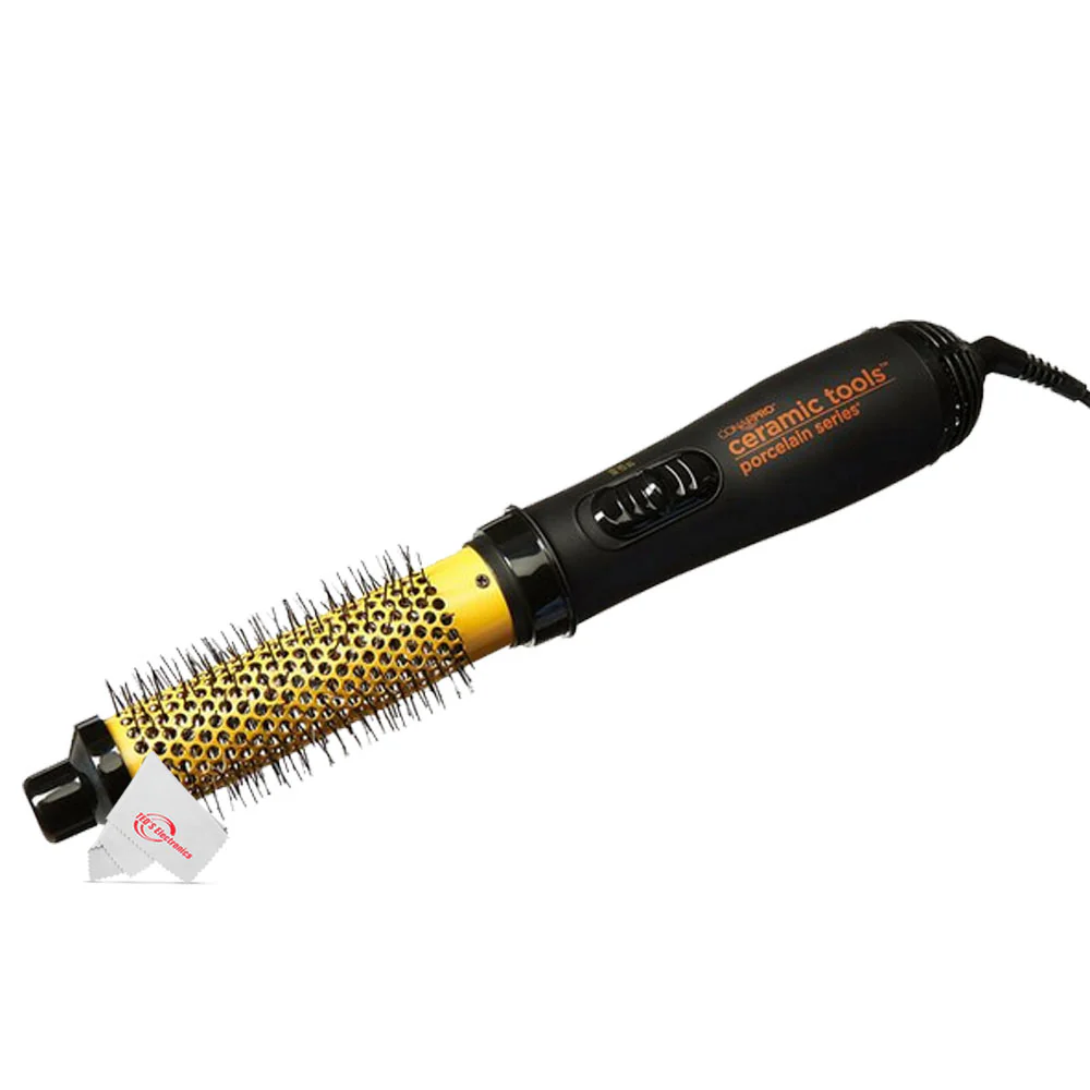 Conair Pro Ceramic Tools Porcelain Series 1.25 Inch 1000W Soft-Bristle Hot Air Brush to Style & Dry Hair + Conair Pro Black Bird Hair Dryer 2000 Watt BB075W + Conair Pro Ceramic Tools Large Round Brush 2½" (#CPBCTR25) - Image 7