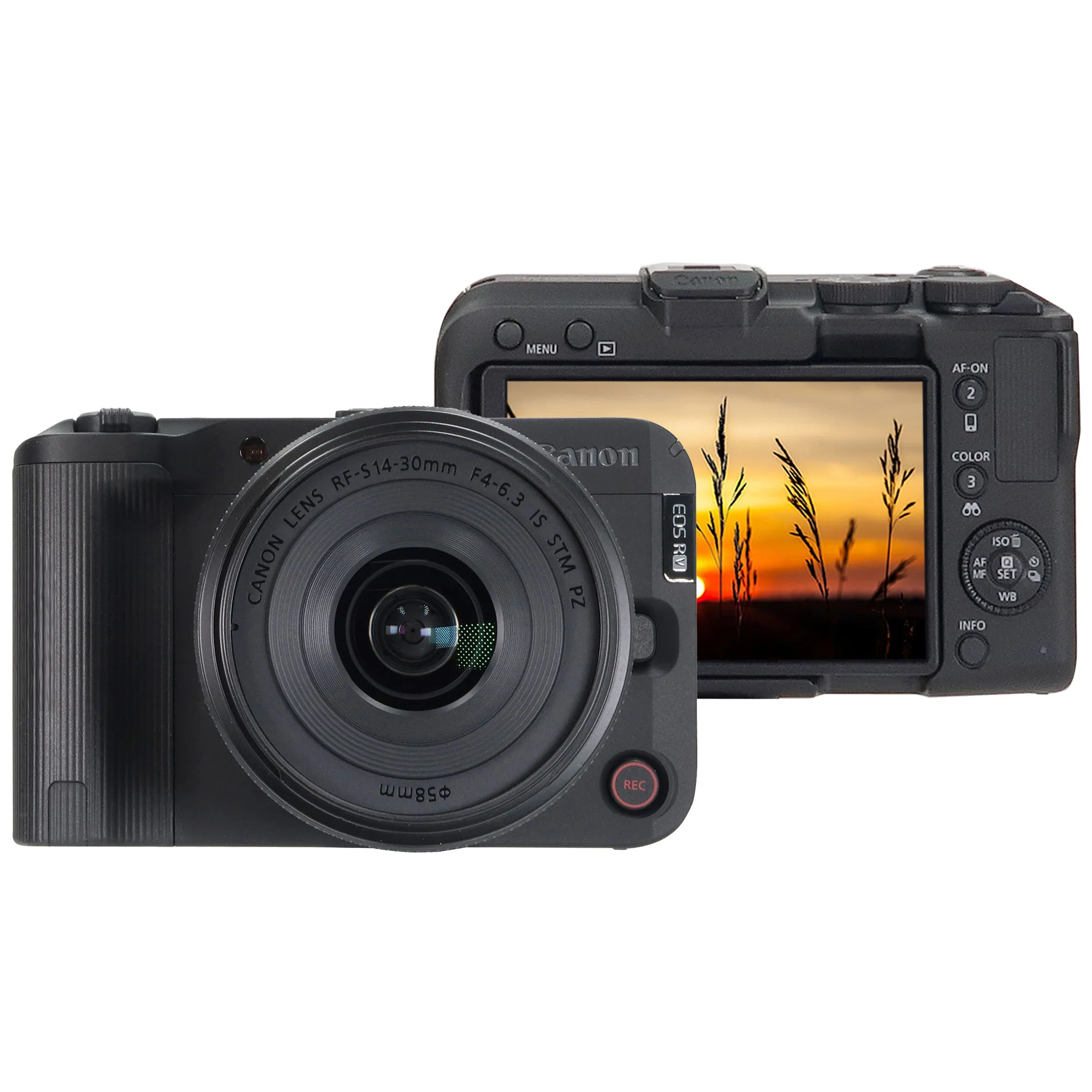 Canon EOS R50 V Mirrorless Camera + Canon RF-S 14-30mm f/4-6.3 IS STM PZ Lens (Canon RF)