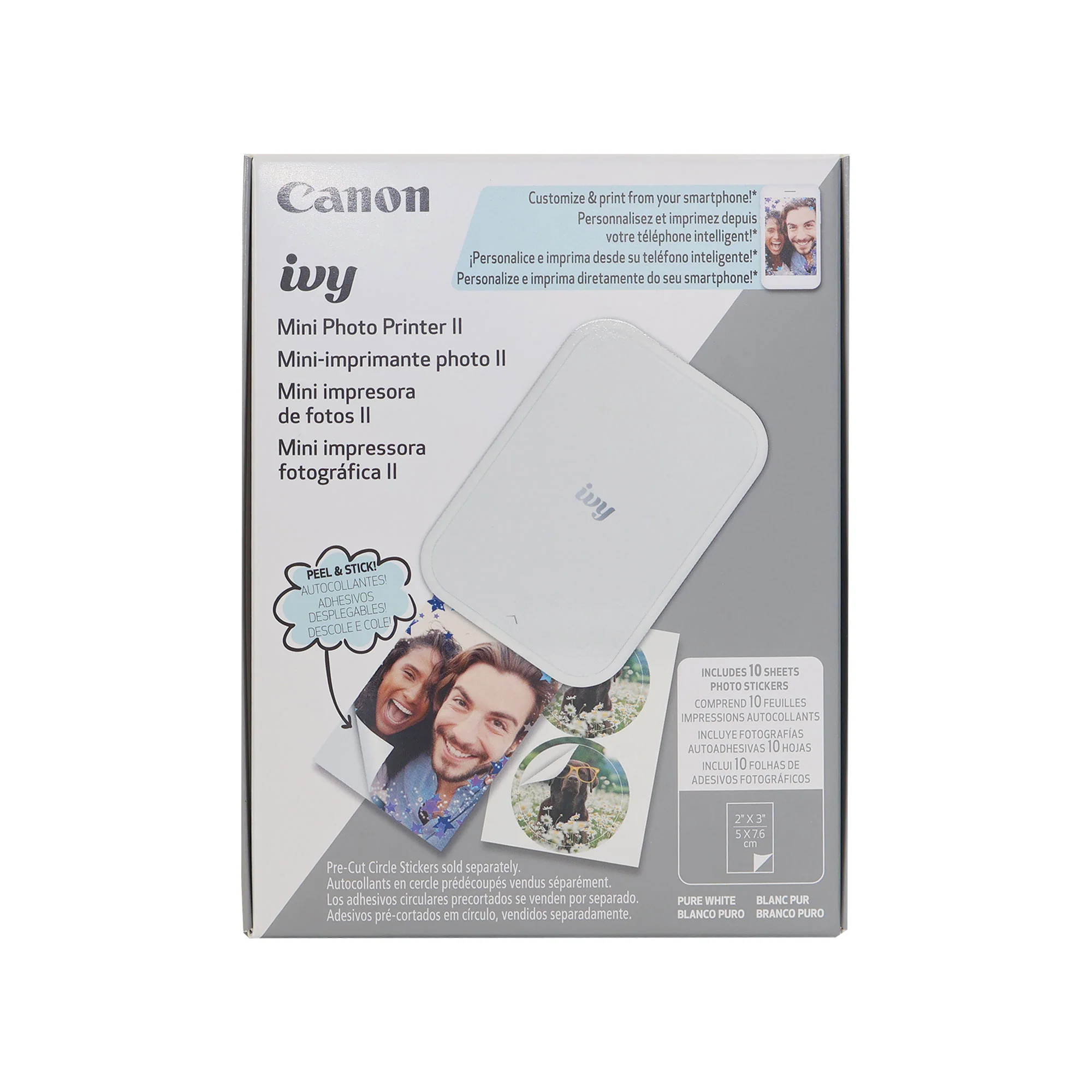 Canon IVY 2 Mini Photo Printer (Pure White) + Canon 2 x 3" ZINK Photo Paper Pack (50 Sheets) - Image 7