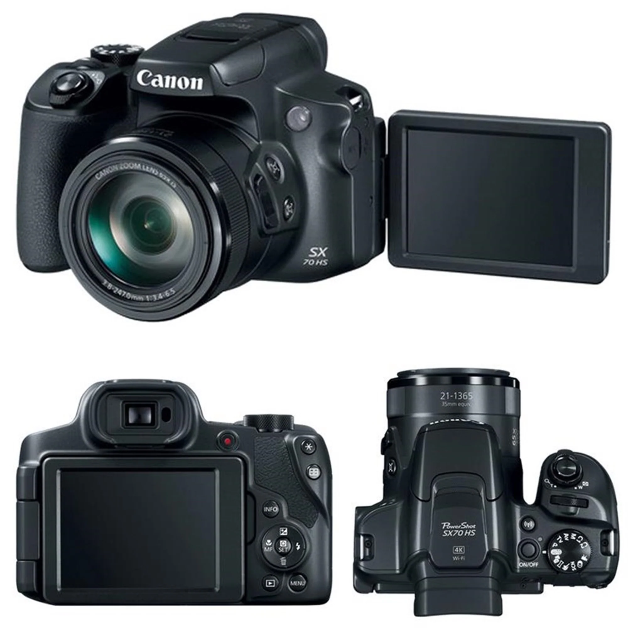 Canon PowerShot SX70 HS Digital Camera + Two 16GB Memory Card + Card Holder + Card Reader + Camera Case + Lens Tissue + Mini Tripod + 3pc Cleaning Kit - Image 2