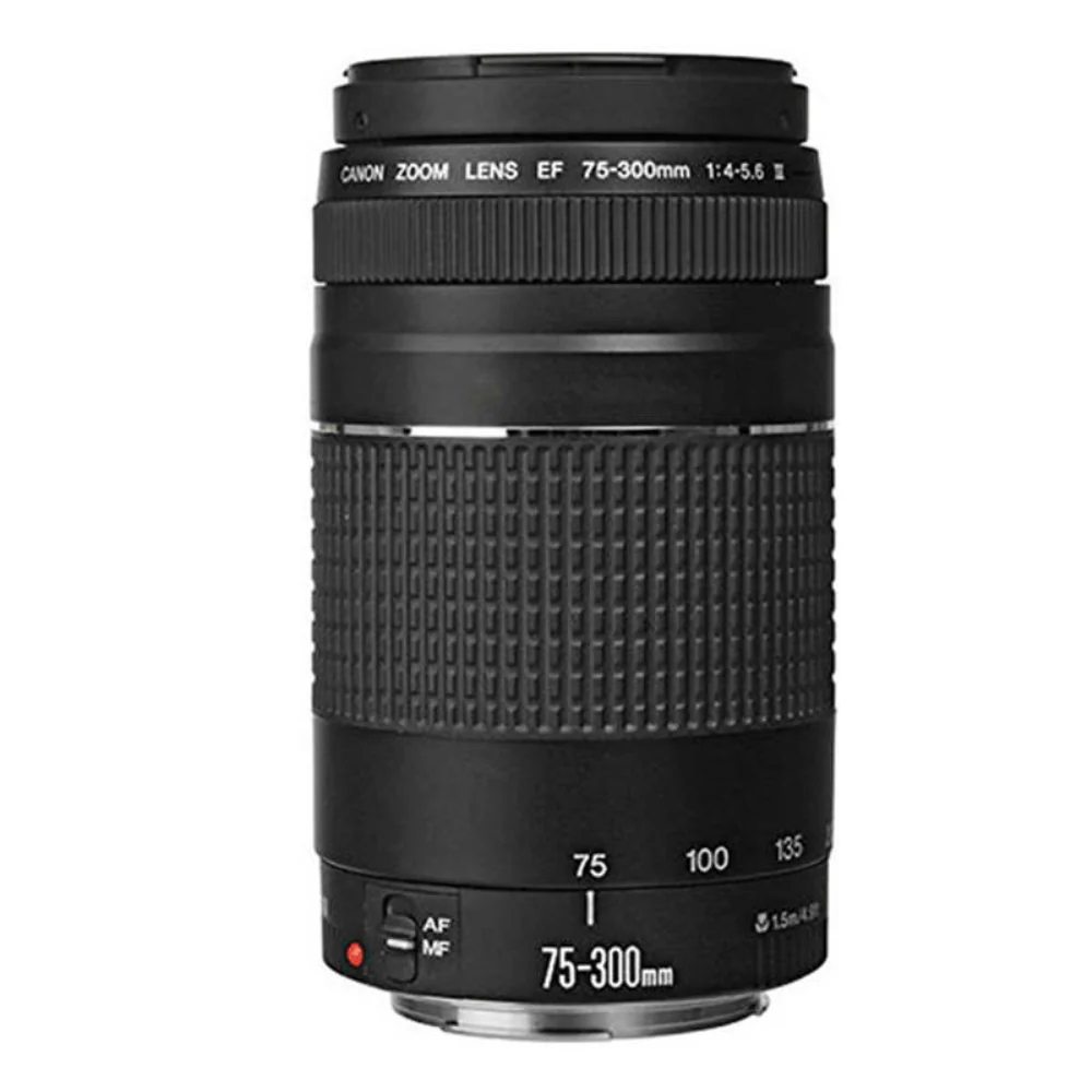 Canon EF 75-300mm f/4.0-5.6 III Lens + 58mm UV Filter + Cap Holder + 5pc Cleaning Kit - Image 2