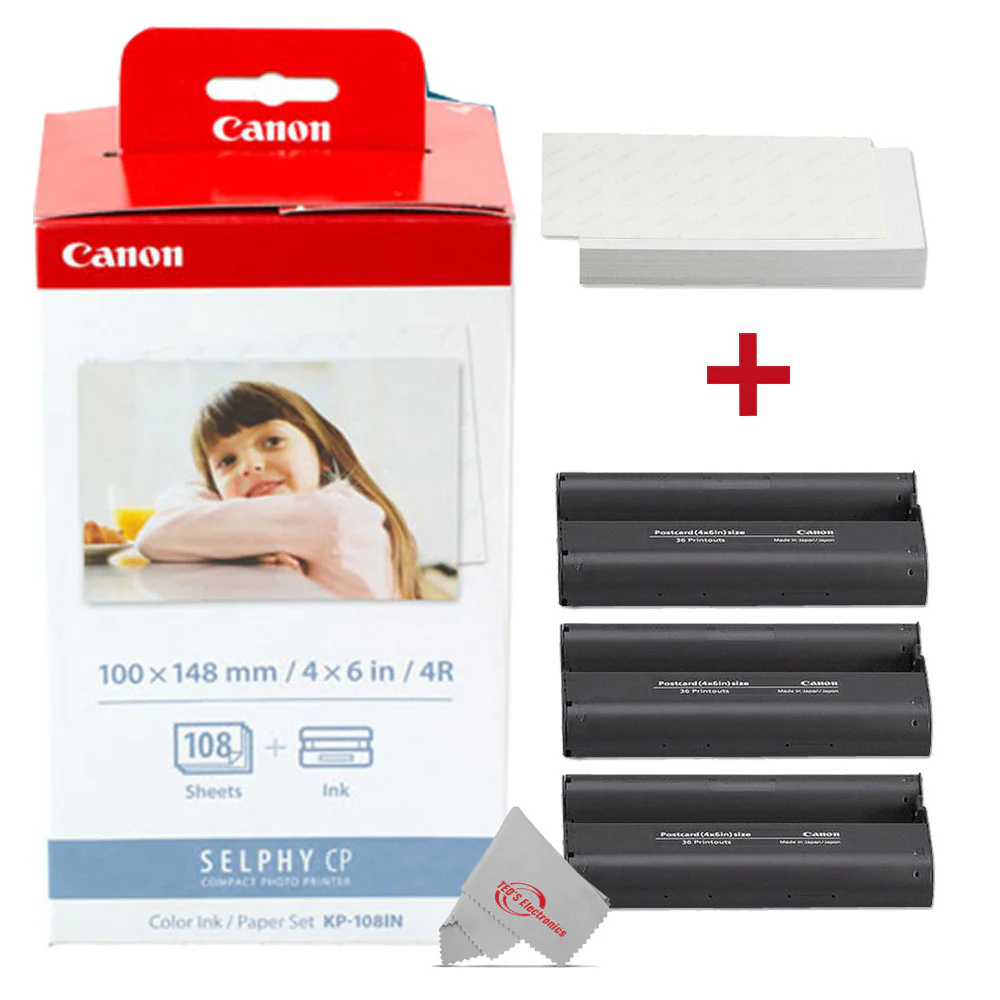 Two Canon KP-108IN Selphy Color Ink 4x6 Paper Set 3115B001 for SELPHY CP910 CP900 CP1500 CP1300 - Image 3