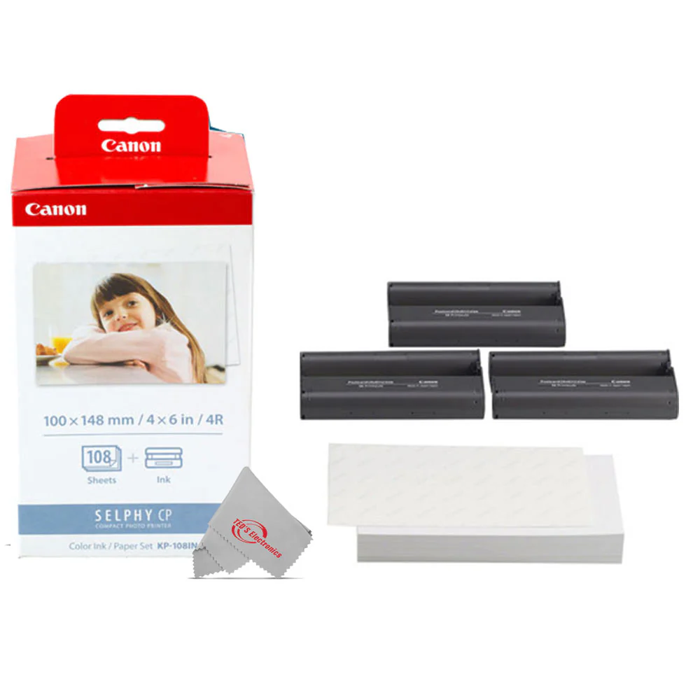 Canon KP-108IN Selphy Color Ink 4x6 Paper Set 3115B001 for SELPHY CP910 CP900 CP1500 CP1300 - Image 2