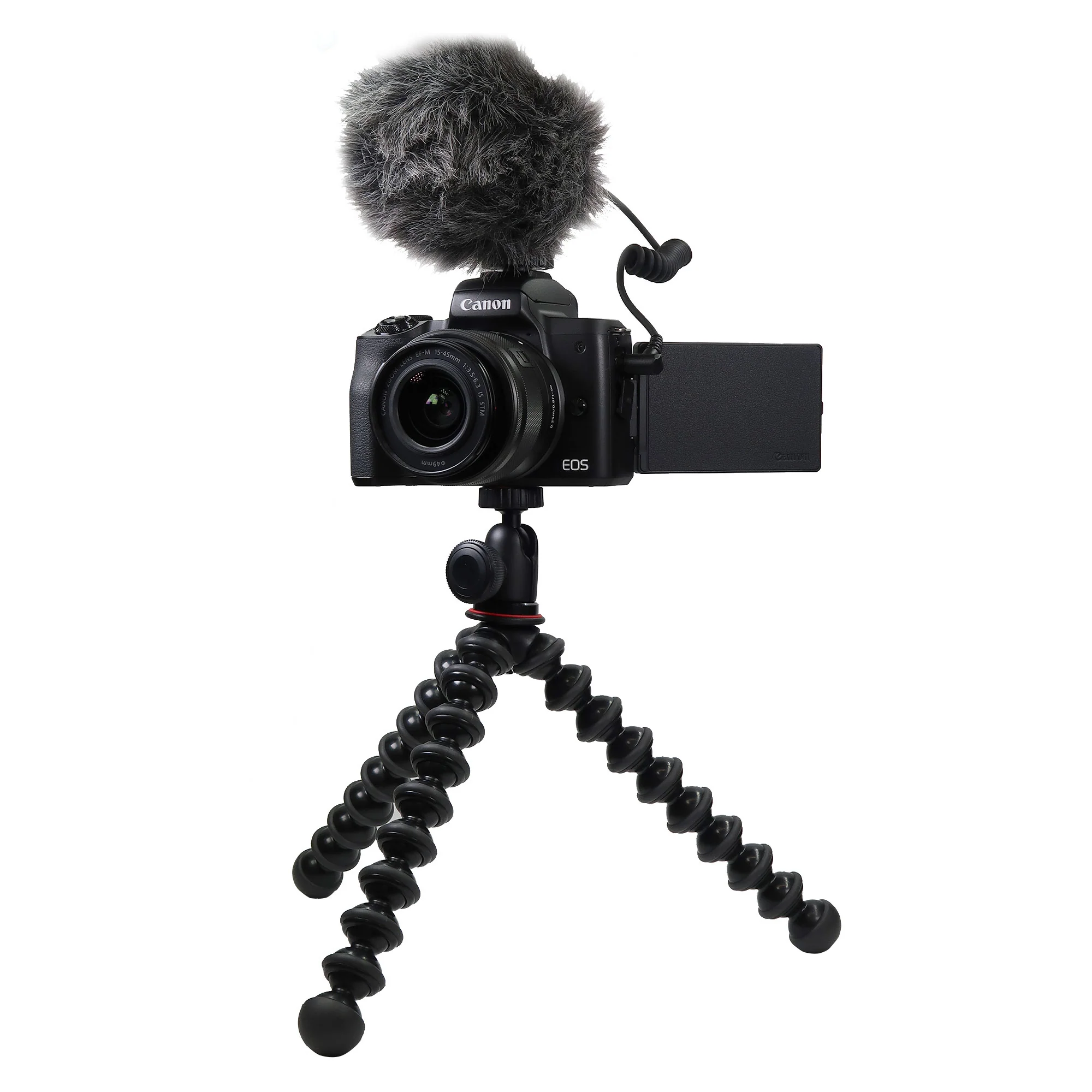 Canon EOS M50 Mark II Premium Vlogger Kit with Zoom M3 MicTrak Stereo Shotgun Mic Accessory Bundle - Image 4