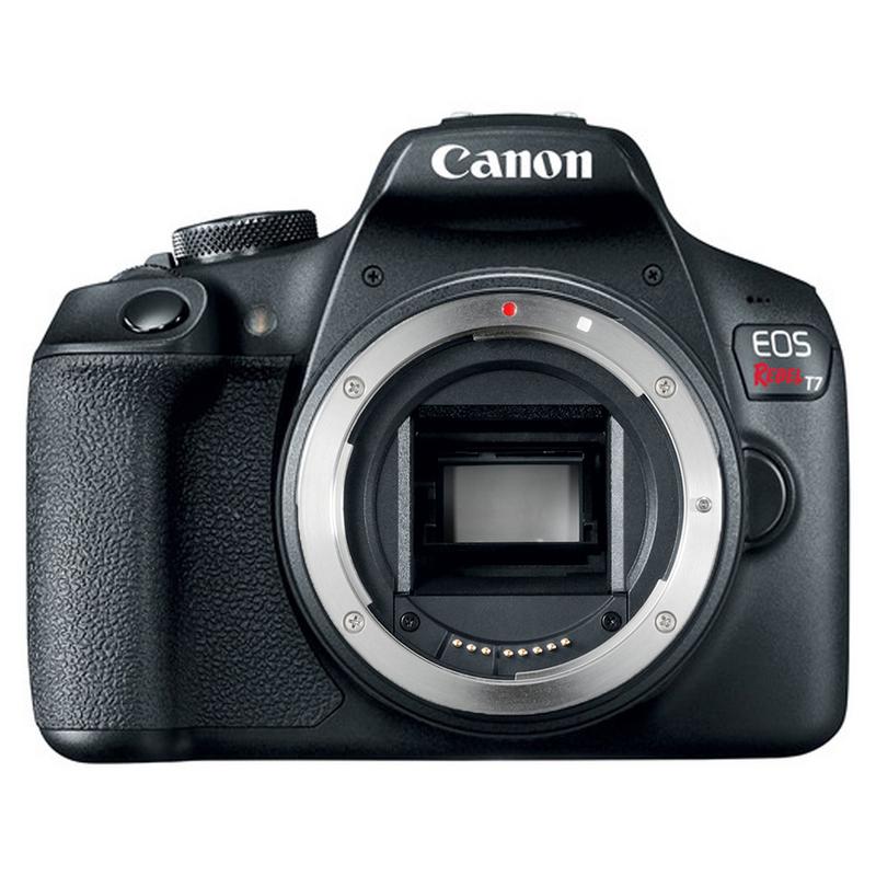 Canon EOS Rebel T7 DSLR Camera + 18-55mm Lens + 58mm 3pc Filter Kit + Macro Kit + Wide Angle & Telephoto Lens + 32GB Memory Card + Case + Cap Holder + Remote Control + Reader + Wallet + Slave Flash + Cleaning Kit + Mini + Large Tripod - Image 2