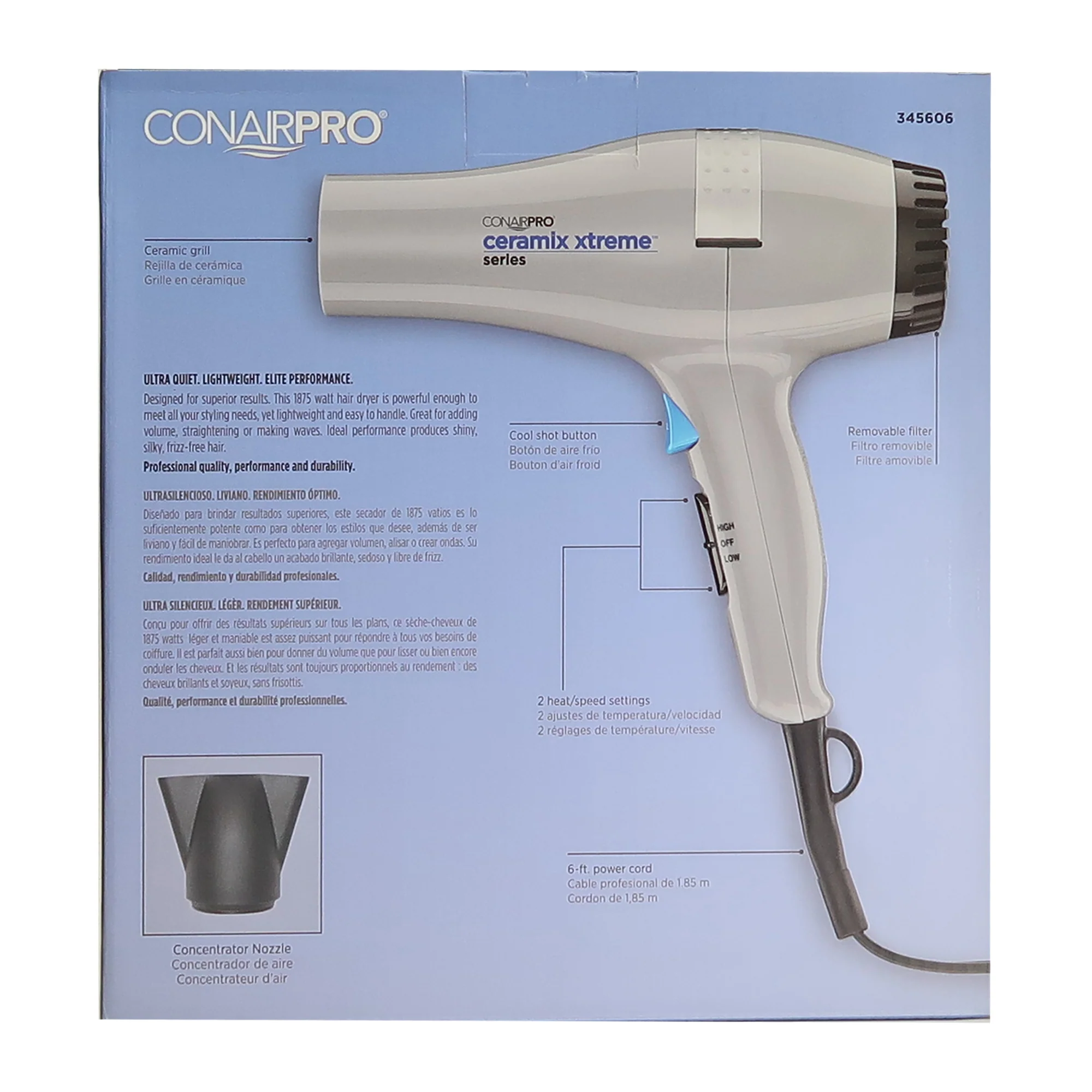 Conair Pro Ceramix Xtreme Series Lightweight 1875W Hair Dryer - Image 4