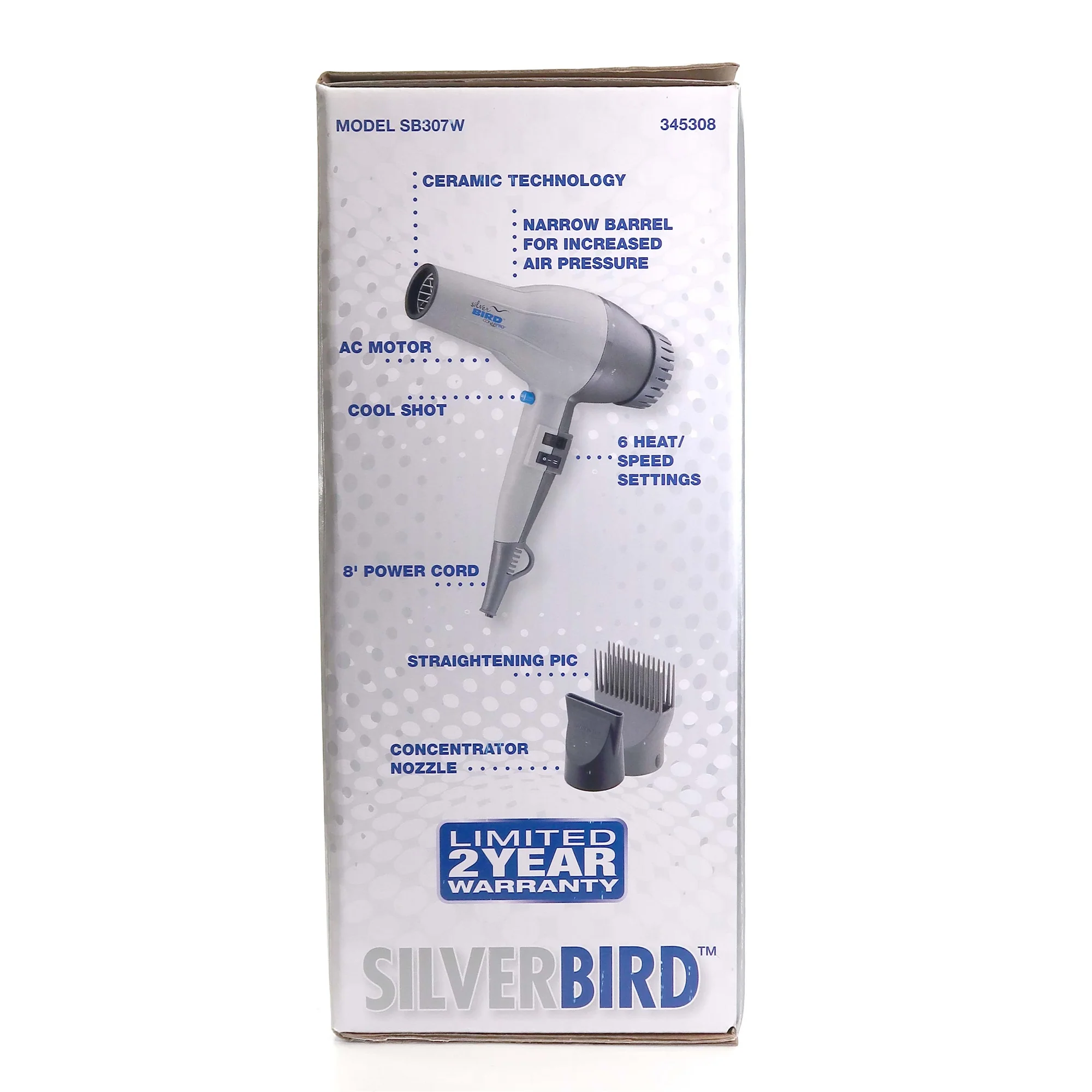 Conair PRO SilverBird 2000 Watts Blow Dryer with Straightening Pic and Concentrator Nozzle - Image 5