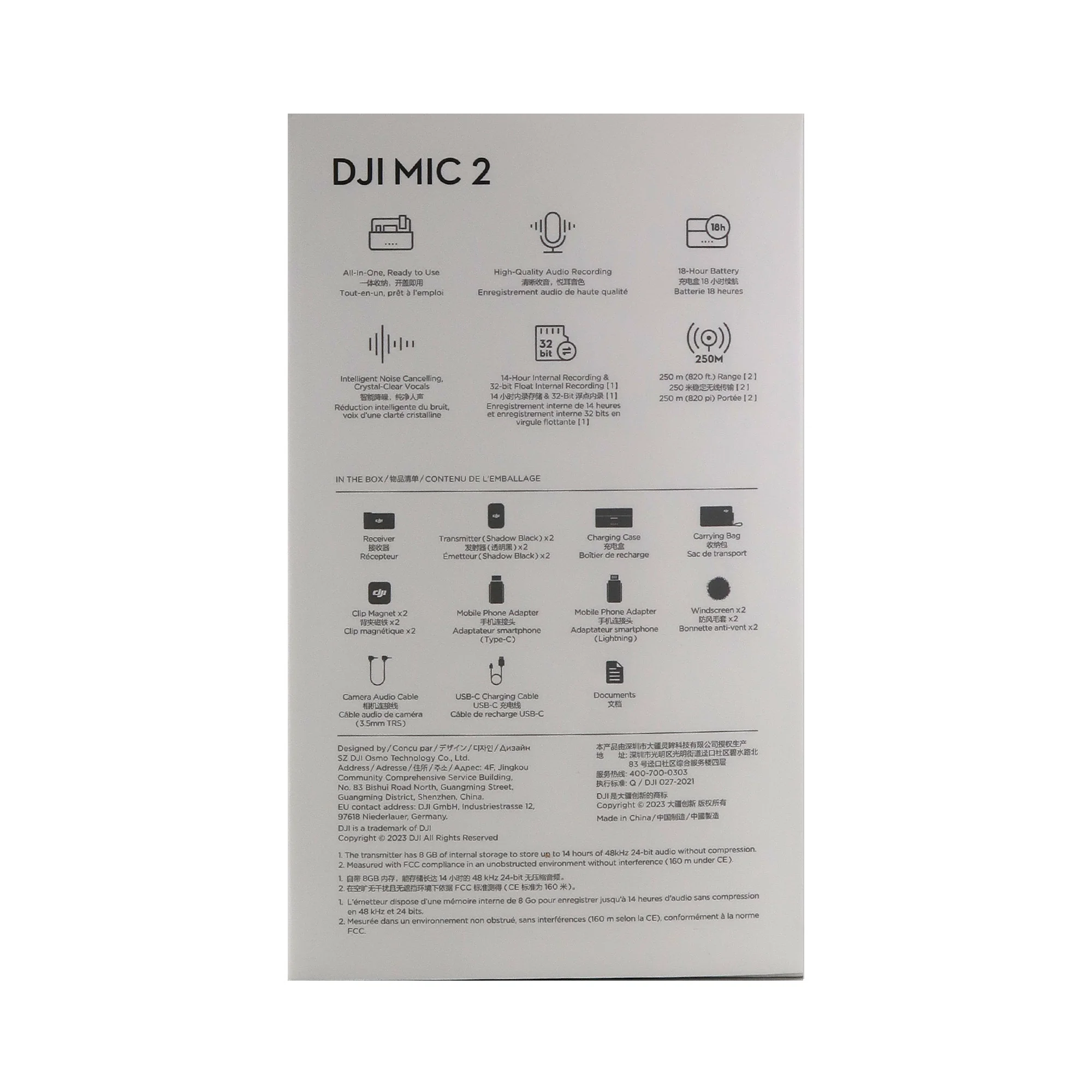 DJI Mic 2 2-Person Compact Digital Wireless Microphone System for Camera & Smartphone with Samson SR350 Headphones Accessory Kit - Image 8