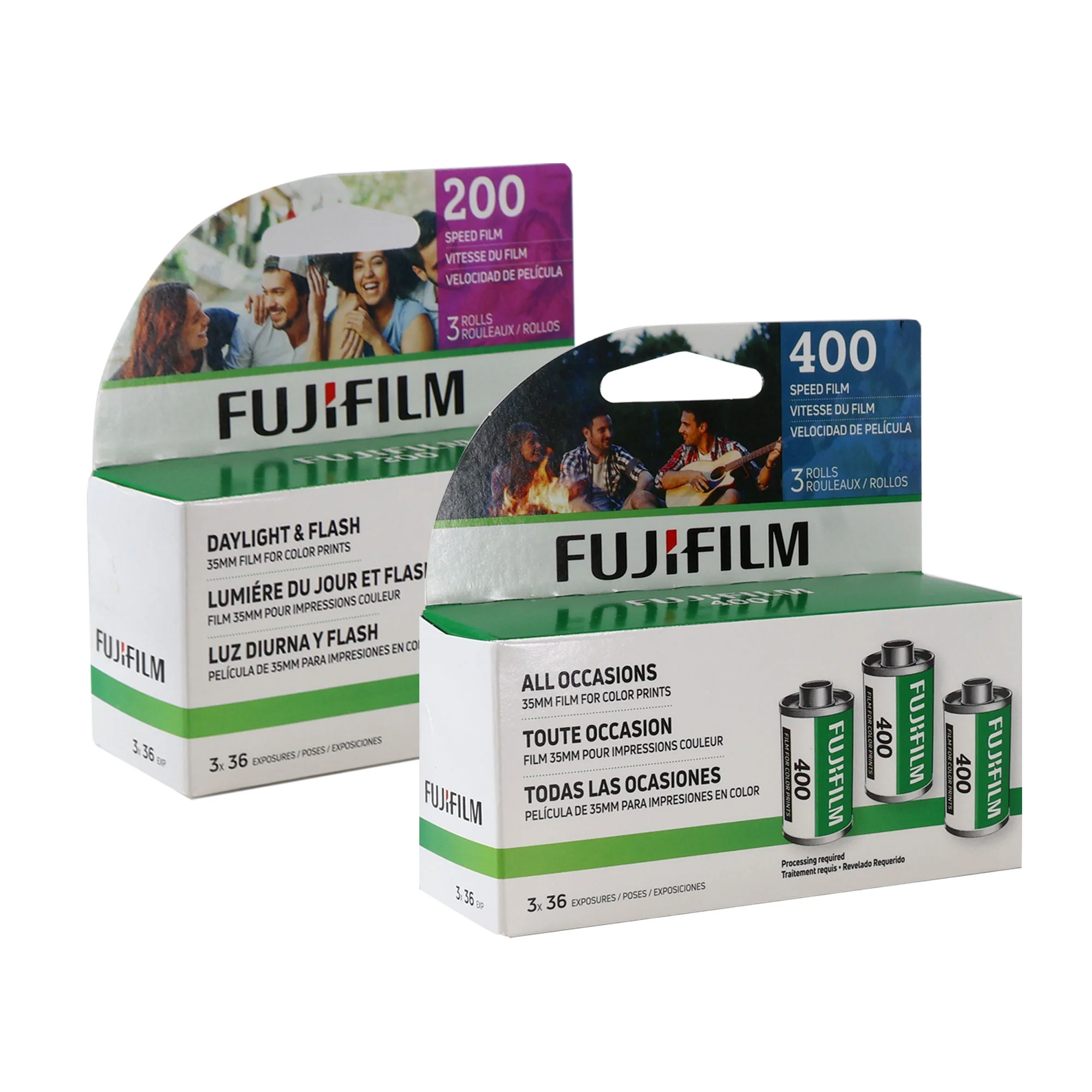 Fujifilm 400 Color Negative 35mm Film (36 Exposures) - 3 Pack + Fujifilm 200 Color Negative 35mm Film (36 Exposures) - 3 Pack