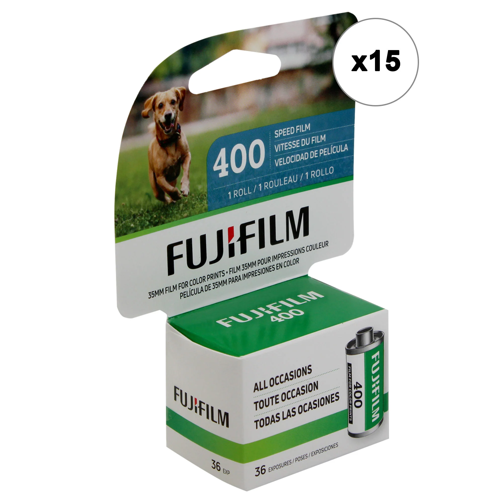 15x FUJIFILM 400 Color Negative Film (35mm Roll Film, 36 Exposures)