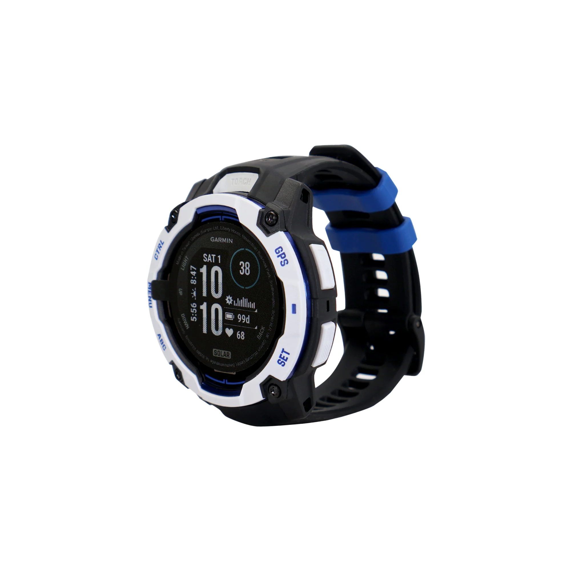 Garmin Instinct 3 Solar Rugged Outdoor GPS Smartwatch – 50 mm, Silicone Band (Whitestone with Black/Bolt Blue) Bundle - Image 3