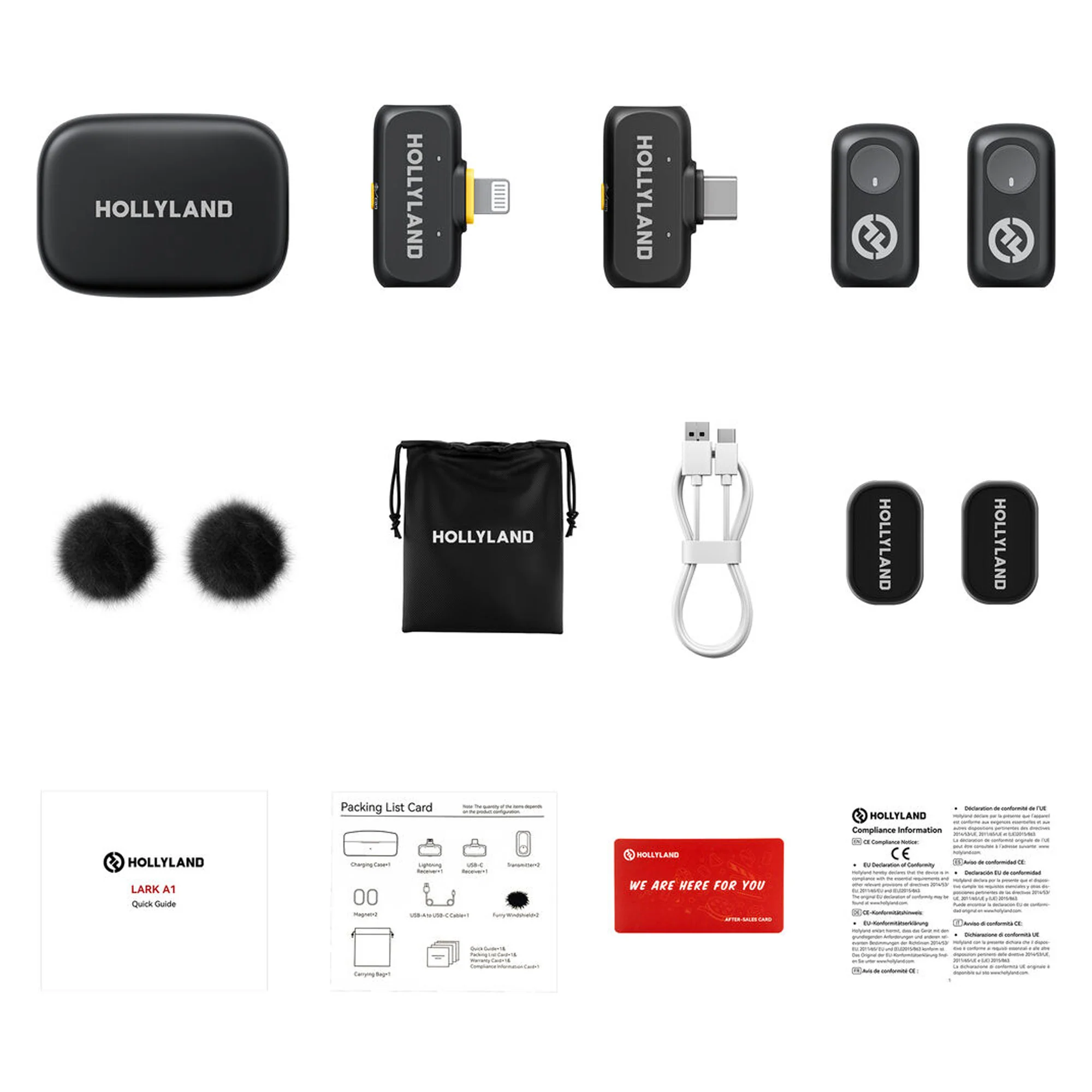 Hollyland LARK A1 Combo 2-Person Wireless Microphone System with USB-C and Lightning Connectors for Mobile Devices (Space Gray, 2.4 GHz) - Image 3