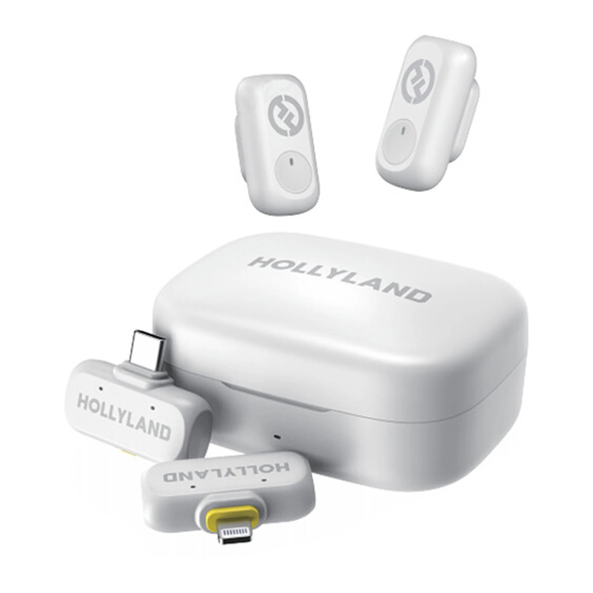 Hollyland LARK A1 Combo 2-Person Wireless Microphone System with USB-C and Lightning Connectors for Mobile Devices (Ivory White, 2.4 GHz) + Vivitar compact Selfie Video Tripod + 16GB Transcend MicroSD Memory Card with Adapter - Image 2