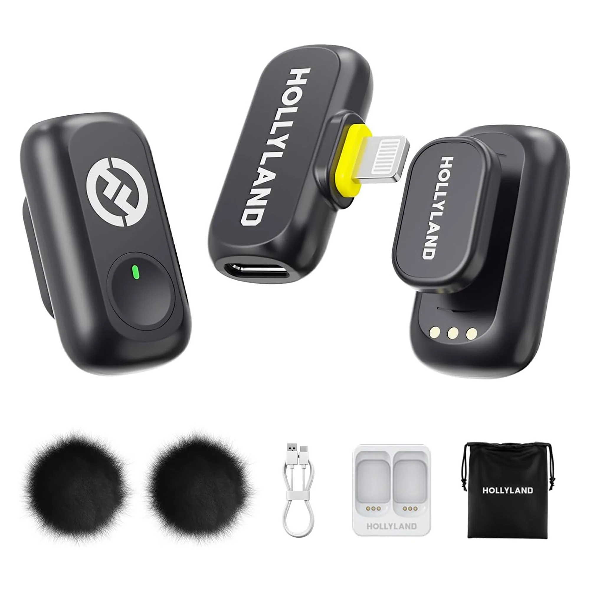 Hollyland LARK A1 Mini Duo 2-Person Wireless Mic System for iOS + 16GB MicroSD & Vivitar Selfie Tripod - Image 2