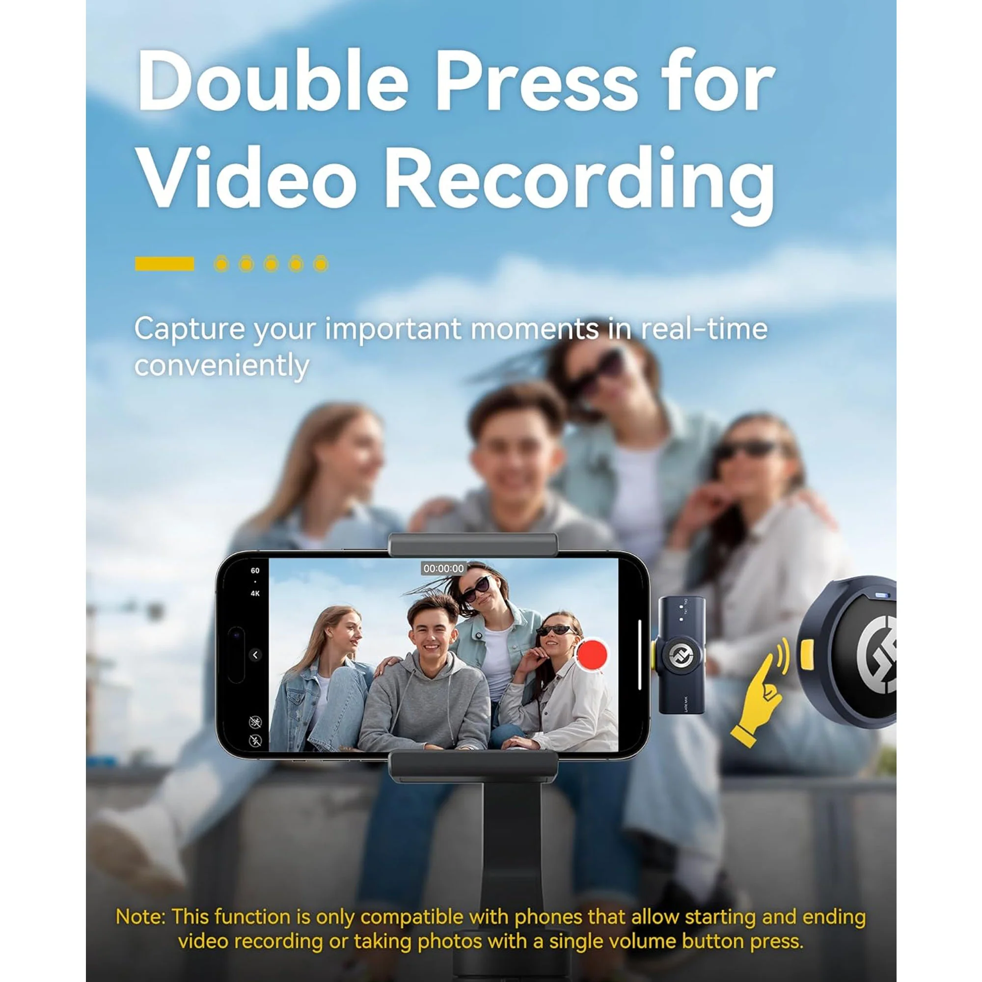 Hollyland LARK M2 2-Person Wireless Mini Combo Microphone System (2.4 GHz, Shine Charcoal) + Vivitar compact Selfie Video Tripod + 16GB Transcend MicroSD Memory Card with Adapter - Image 6