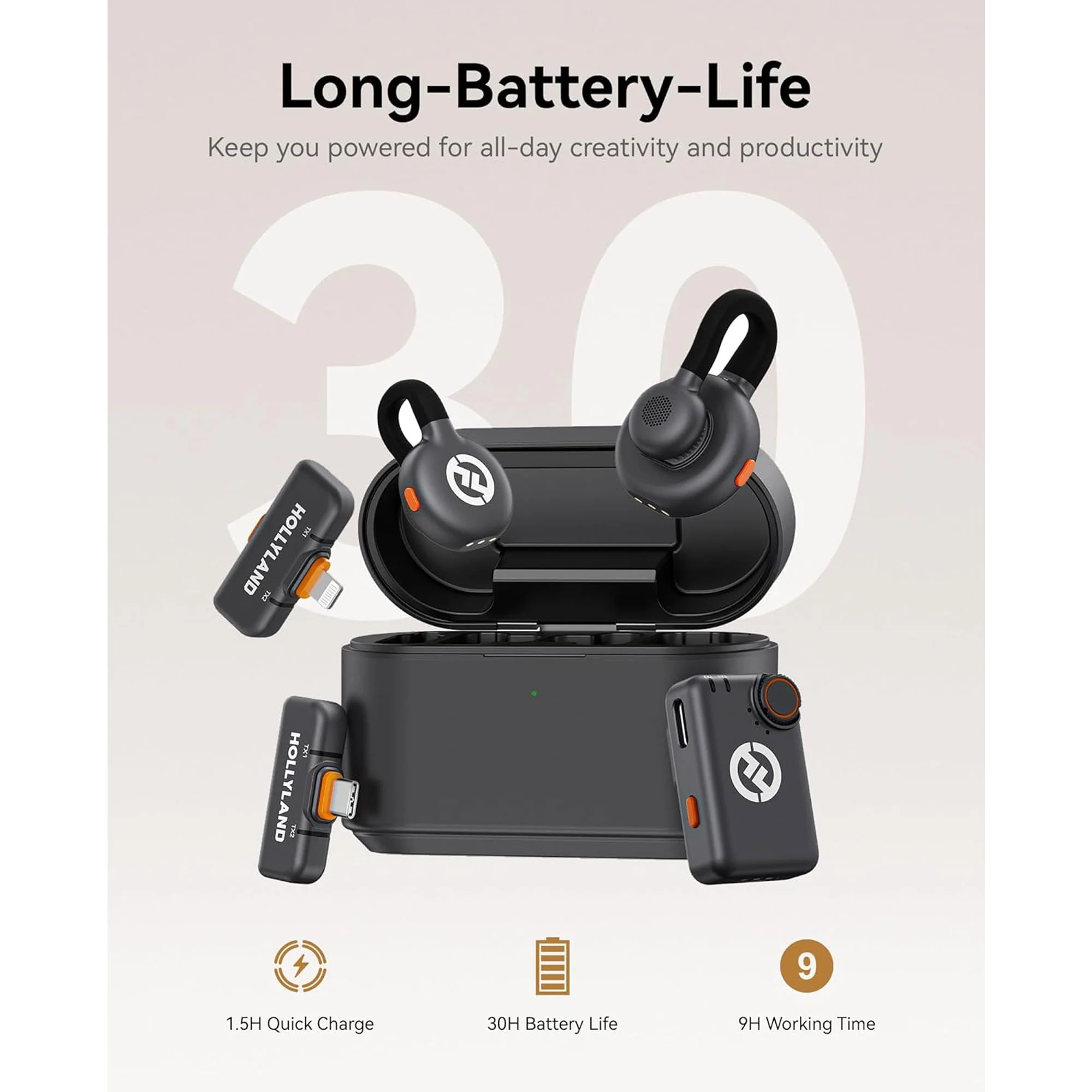 Hollyland Lark M2S Ultimate Combo (Camera RX+USB-C RX+Lightning RX) Wireless Lavalier Microphone for iPhone/Camera/Android/PC, Compact Mic, Titanium Clip, Noise Cancelling, Content Creation - Image 6
