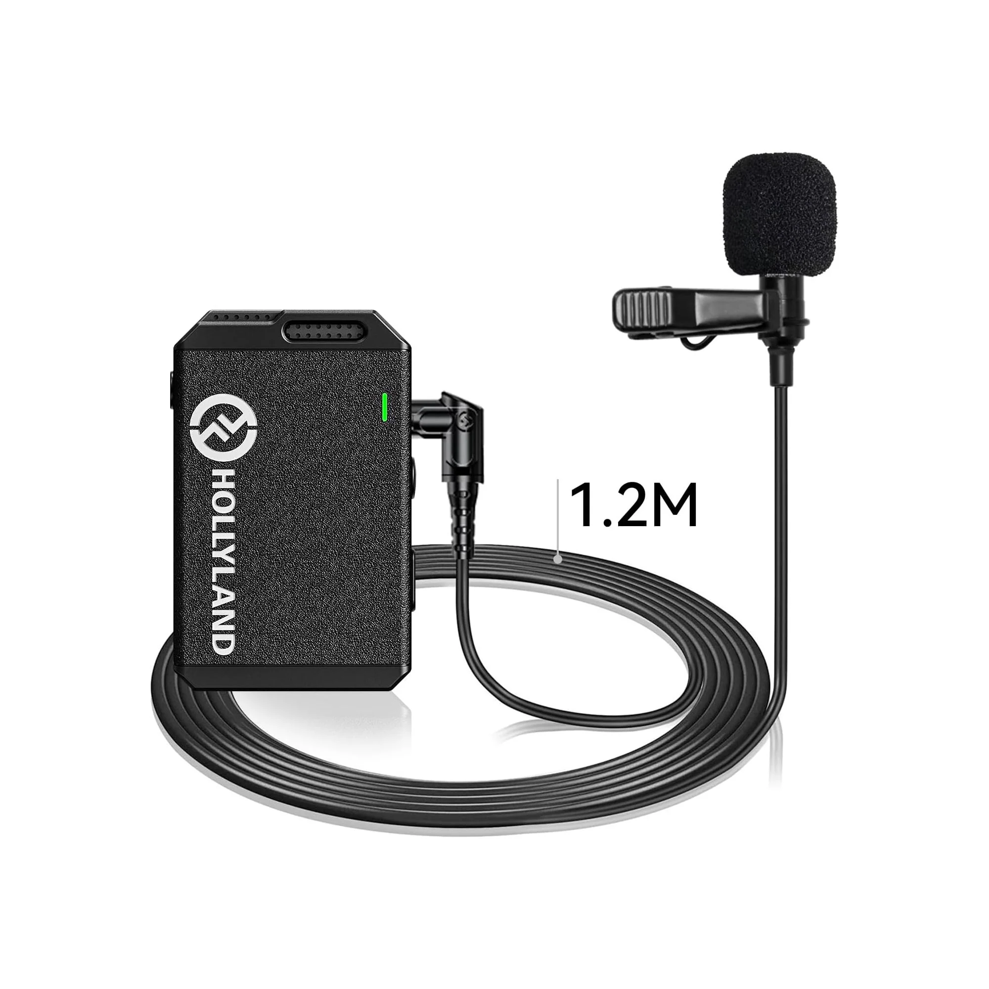 Hollyland Lark Max Wireless Lavalier Microphone System with Professional ENC, Studio Quality Audio, 22H Duration, 820ft(250m) Range, Compatible with DSLR Camera, iPhone, Android, PC-Black + Hollyland External Clip On Lavalier Microphone - Image 9