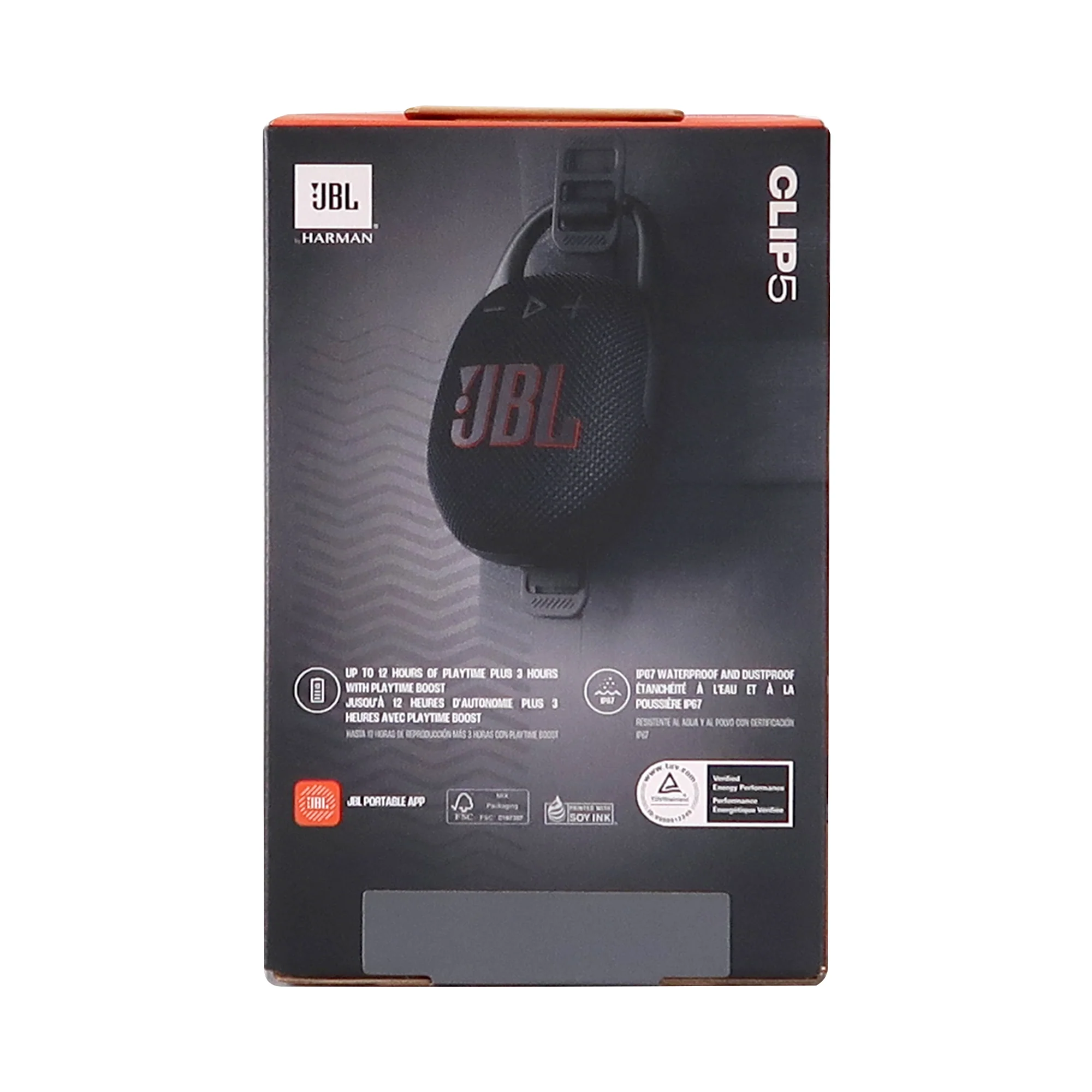 JBL Clip 5 Portable Waterproof Dustproof Wireless Speaker (Black) with Waterproof Speaker Pouch - Image 8