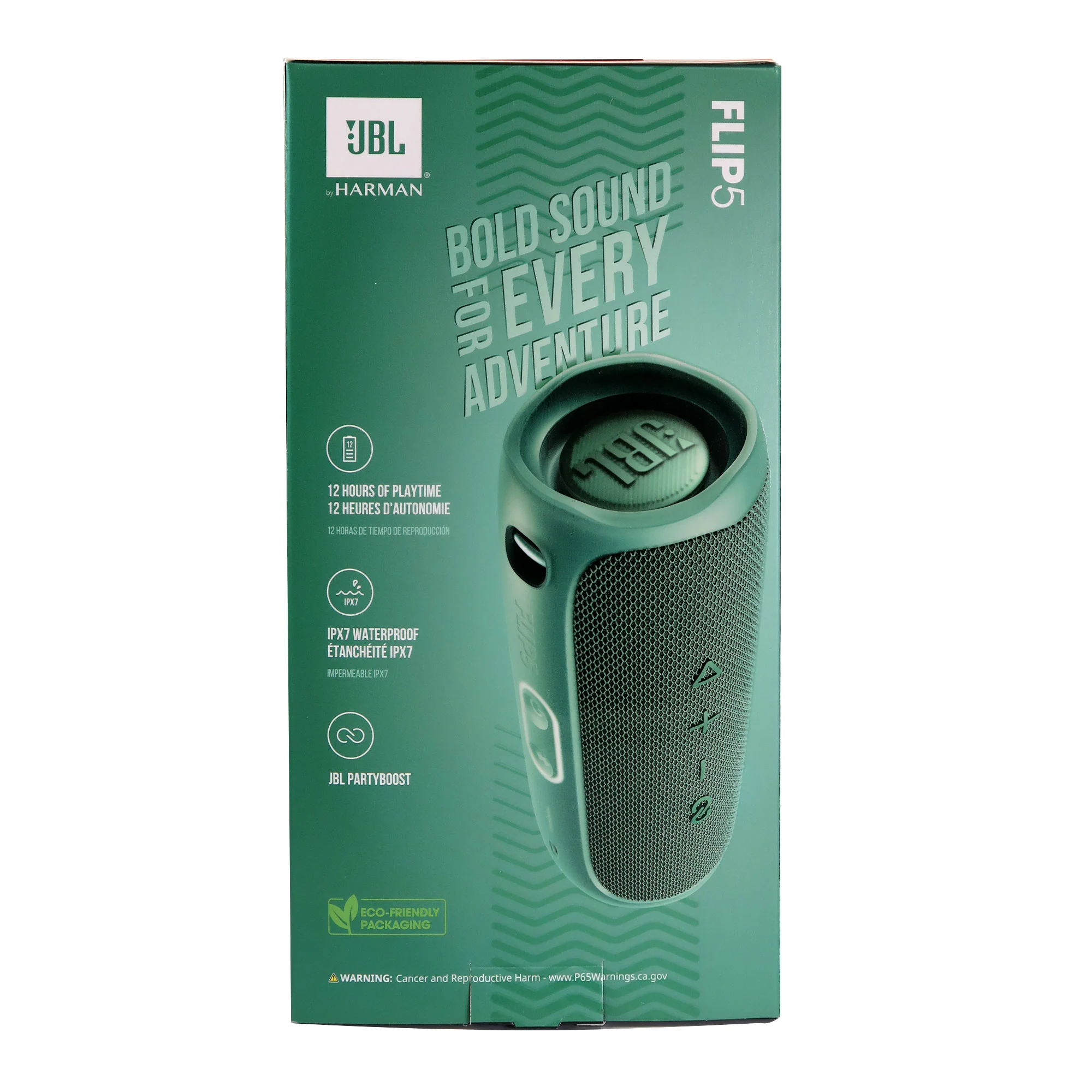 JBL Flip 5 Waterproof Portable Bluetooth Speaker (Green, Eco Edition) with JBL T110 in Ear Headphones - Image 7