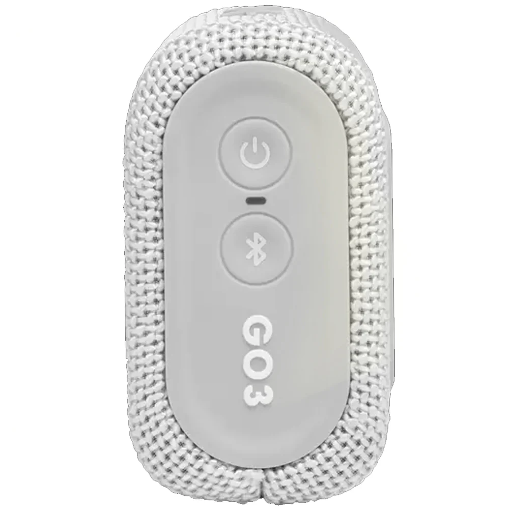 JBL Go 3 Portable Waterproof Wireless IP67 Dustproof Outdoor Bluetooth Speaker (White) with Soft Pouch Bag - Image 4