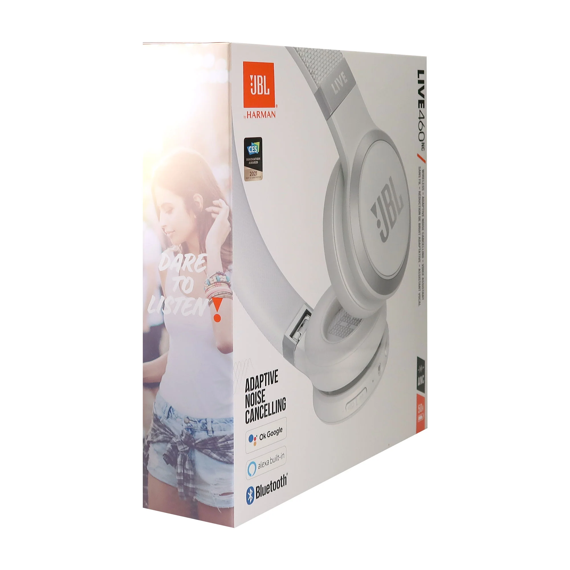 JBL Live 460NC Noise-Canceling Wireless On-Ear Headphones (White) - Image 7