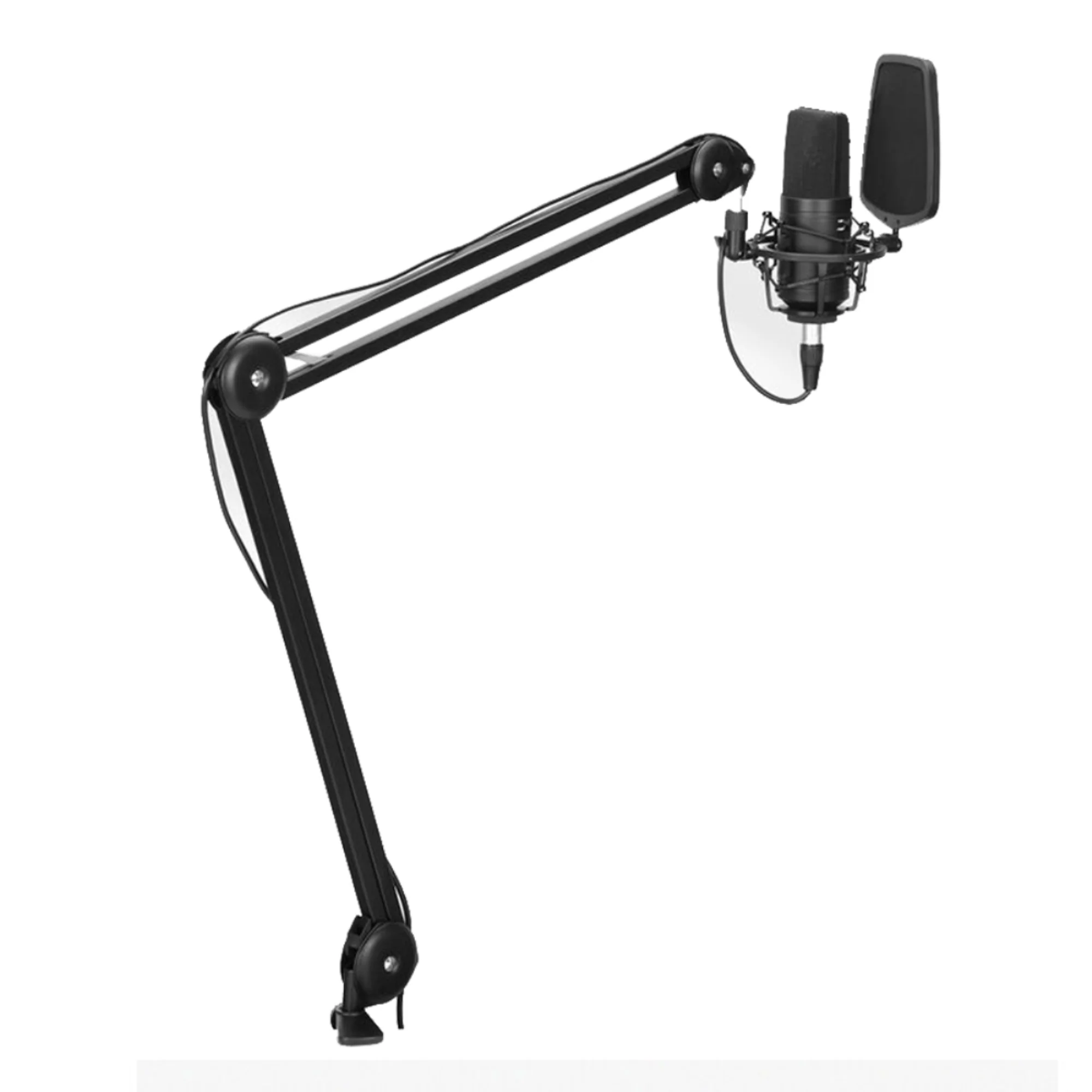 JBL Wireless Two Microphone System with Dual-Channel Receiver, Black and Boya BY-BA20 Aluminum Alloy Desk Holder Microphone Stand Bracket - Image 7