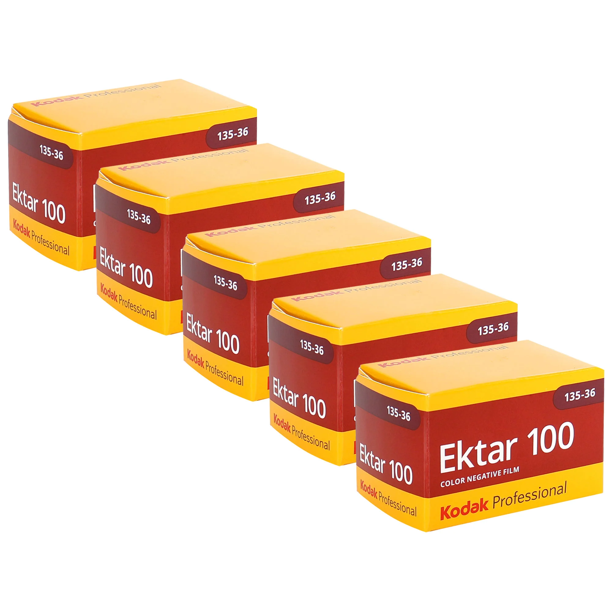 5x Kodak Professional Ektar 100 Color Negative Film (35mm Roll Film, 36 Exposures)