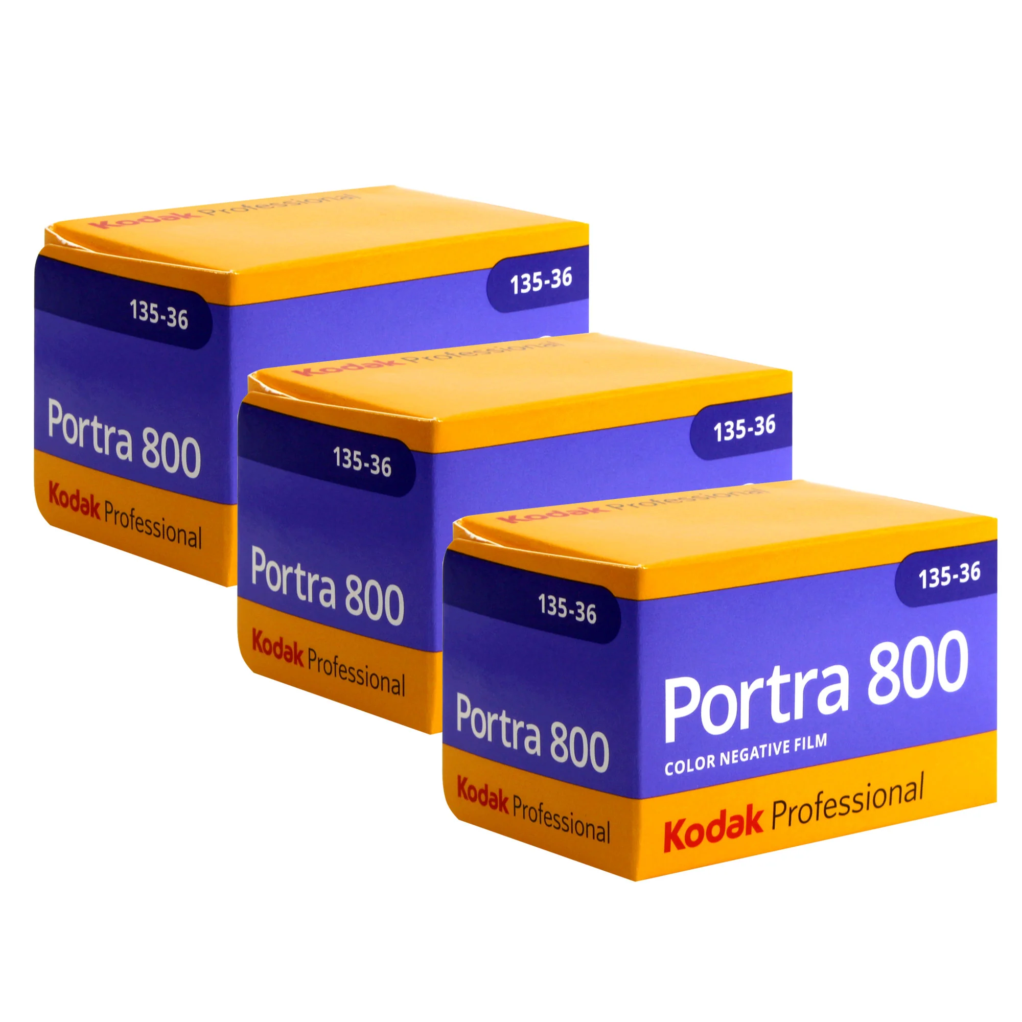 3x Kodak Professional Portra 800 Color Negative Film (35mm Roll Film, 36 Exposures)