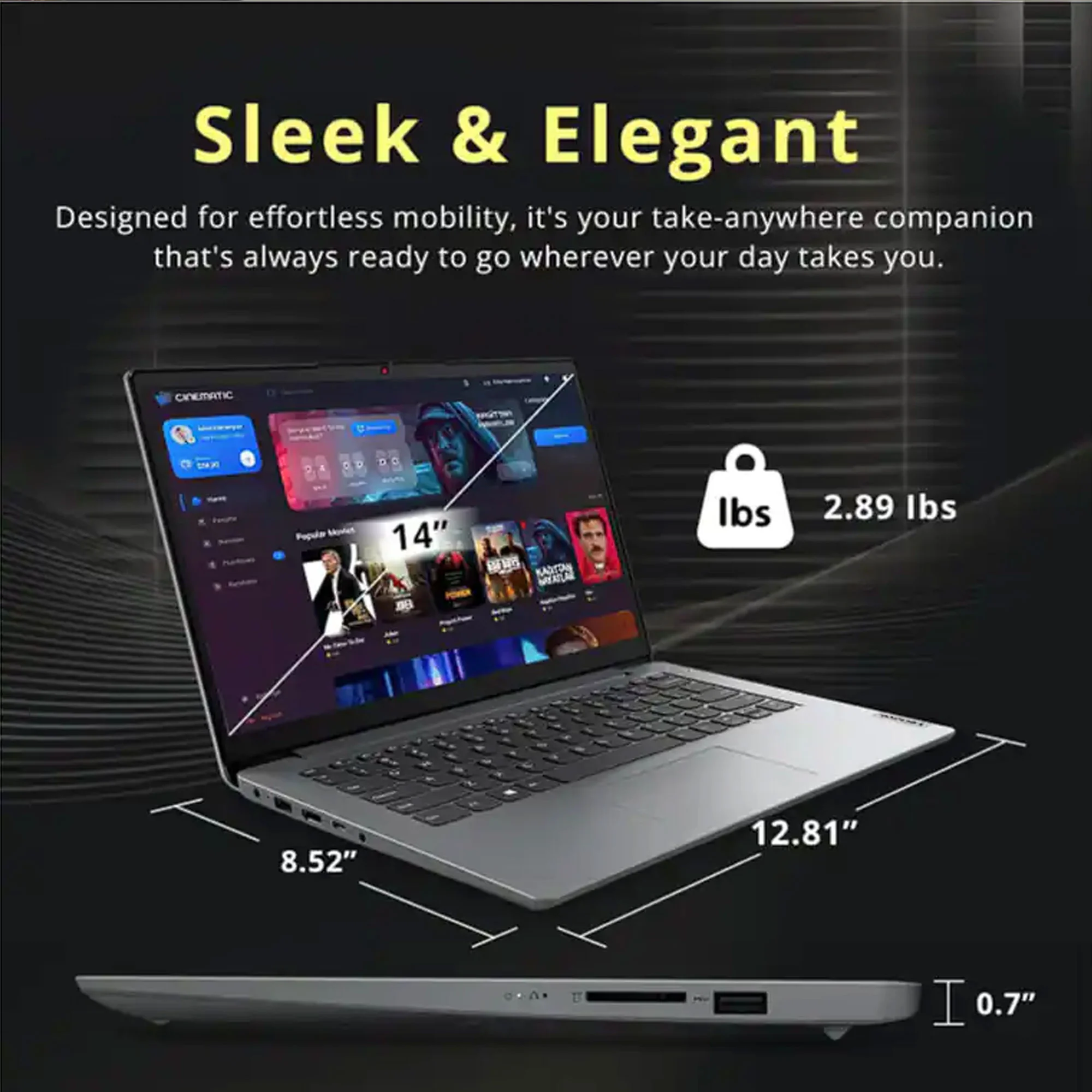 Lenovo Ideapad 1 14" Laptop - Intel Celeron N4500, 4GB Memory, 128GB eMMC (Cloud Gray) - Image 5