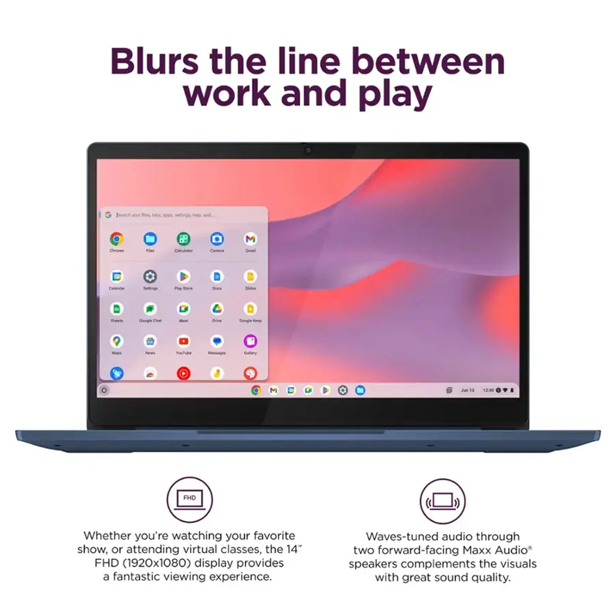 Lenovo IdeaPad Slim 3 Chromebook 14" Full HD Laptop - MediaTek Kompanio 520 - 4GB Memory - 64GB eMMC (Abyss Blue) - Image 8