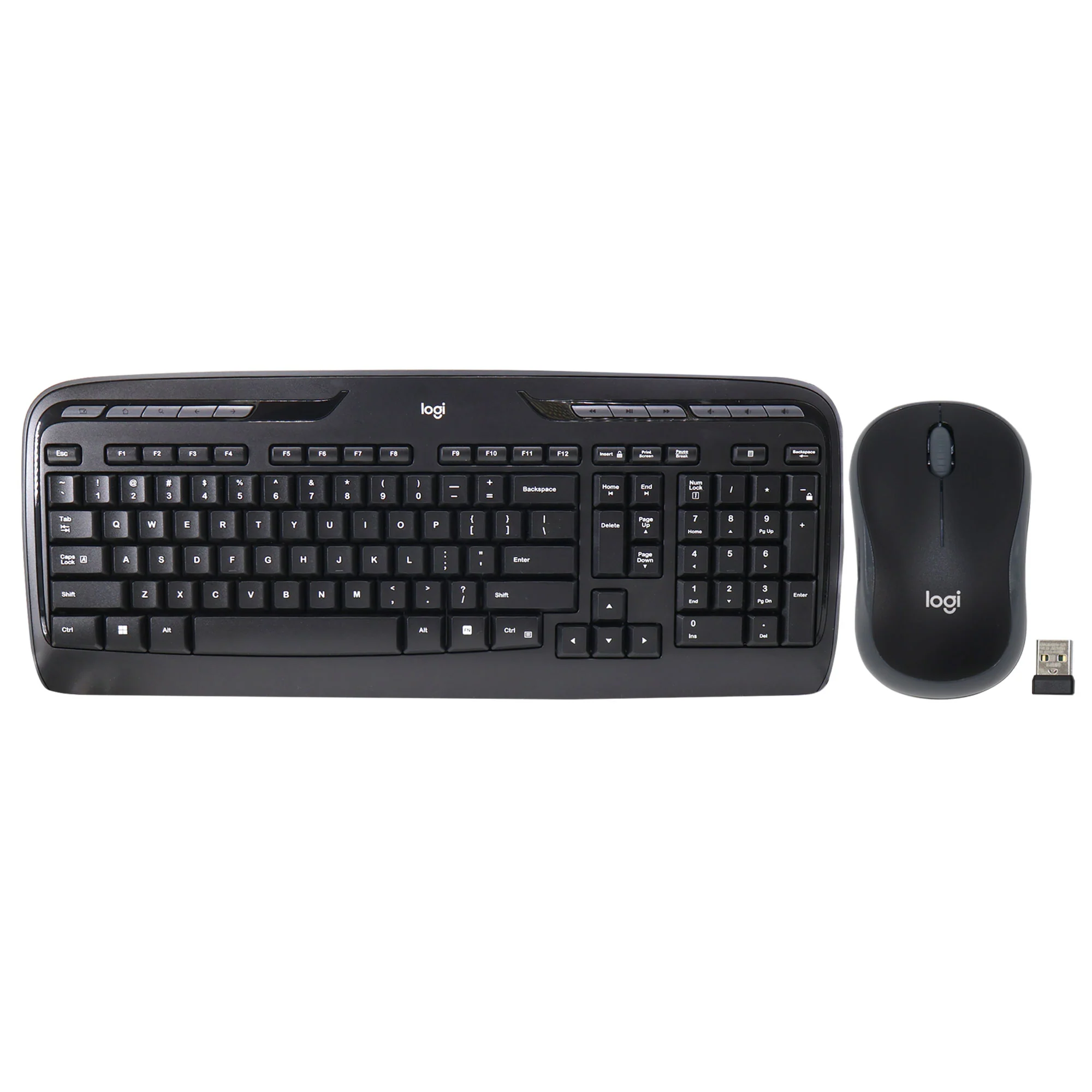 Logitech MK320 Full-size Wireless Membrane Keyboard and Mouse Bundle for PC - Black + 3pc Cleaning Kit - Image 2